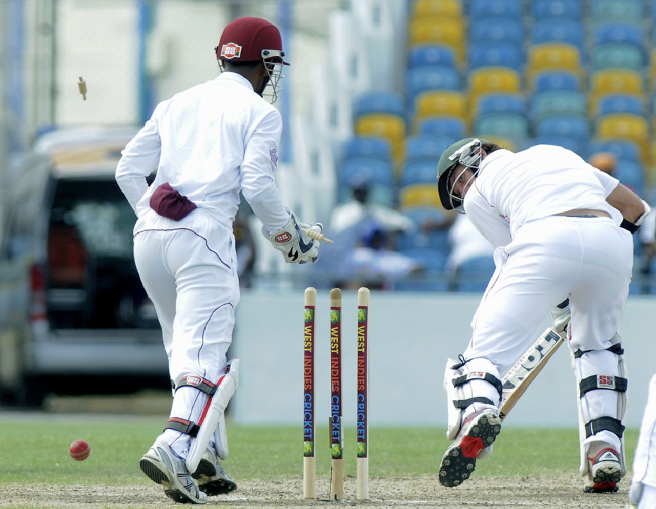 Craig Ervine fell to Marlon Samuels just before tea, West Indies v Zimbabwe, 1st Test, Barbados, 1st day, March 12, 2013
