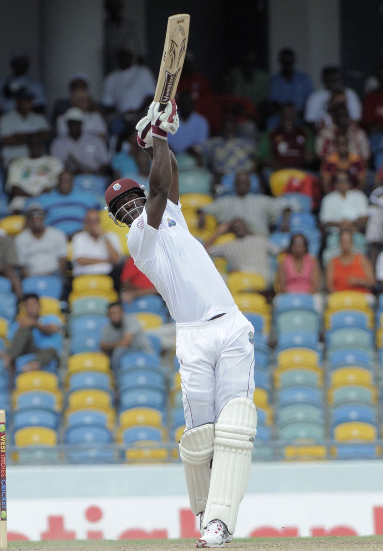 Darren Sammy lofts down the ground, West Indies v Zimbabwe, 1st Test, Barbados, 2nd day, March 13, 2013