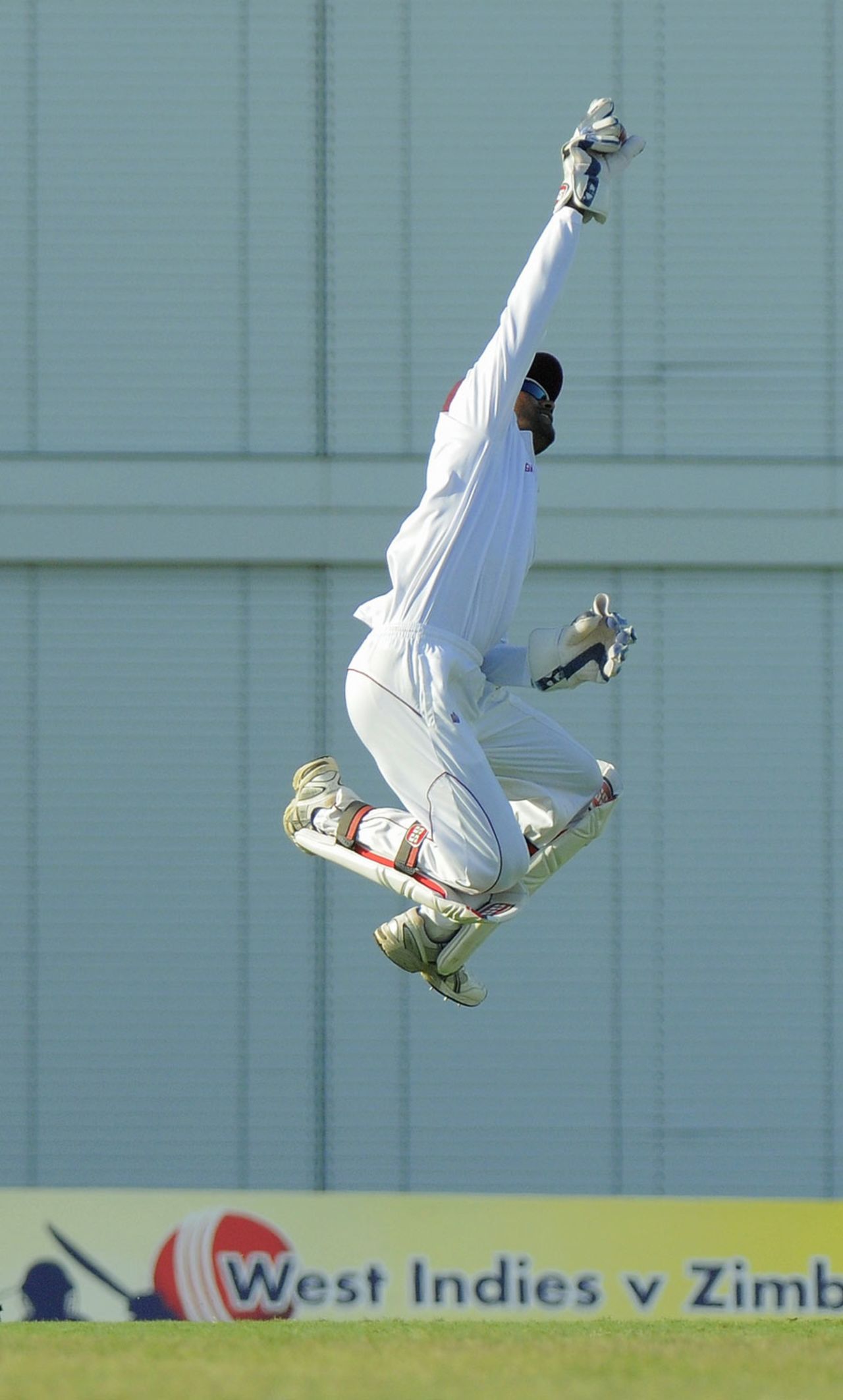 Denesh Ramdin clutches a steepler, West Indies v Zimbabwe, 1st Test, 2nd day, March 13, 2013