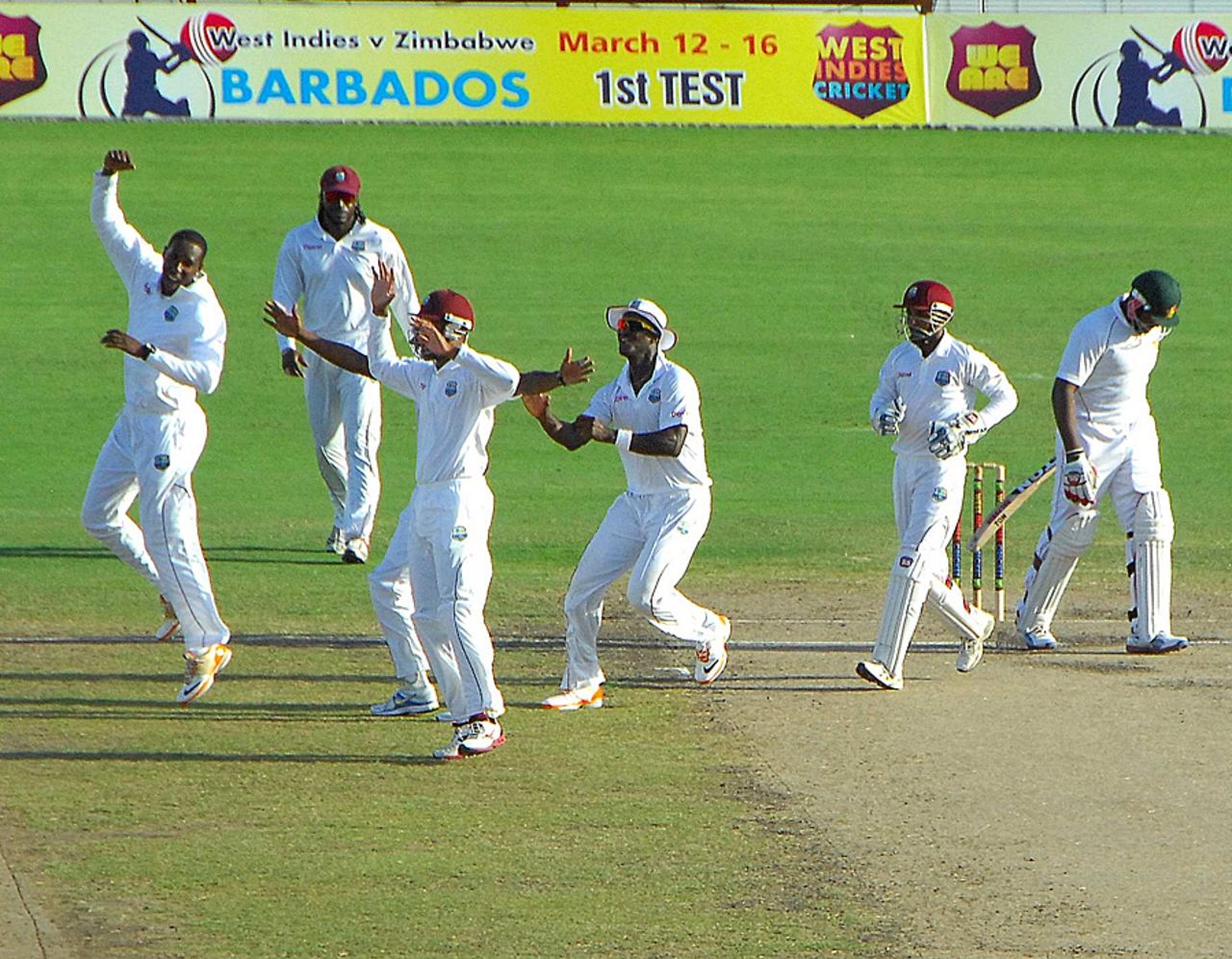 Shane Shillingford reacts after taking a wicket, West Indies v Zimbabwe, 1st Test, Barbados, 2nd day, March 13, 2013