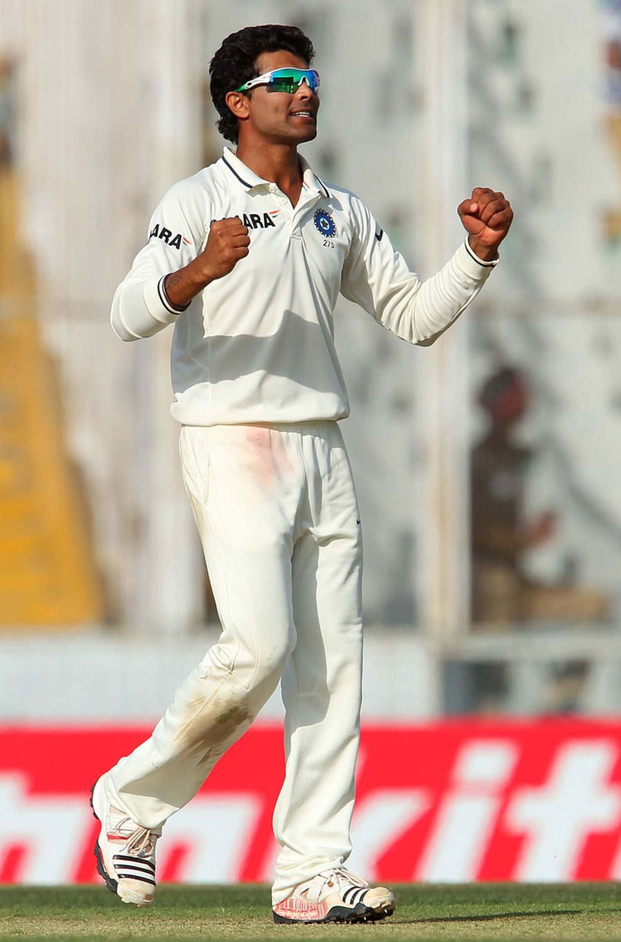 Ravindra Jadeja picked up three wickets on the second day , India v Australia, 3rd Test, Mohali, 2nd day, March 15, 2013