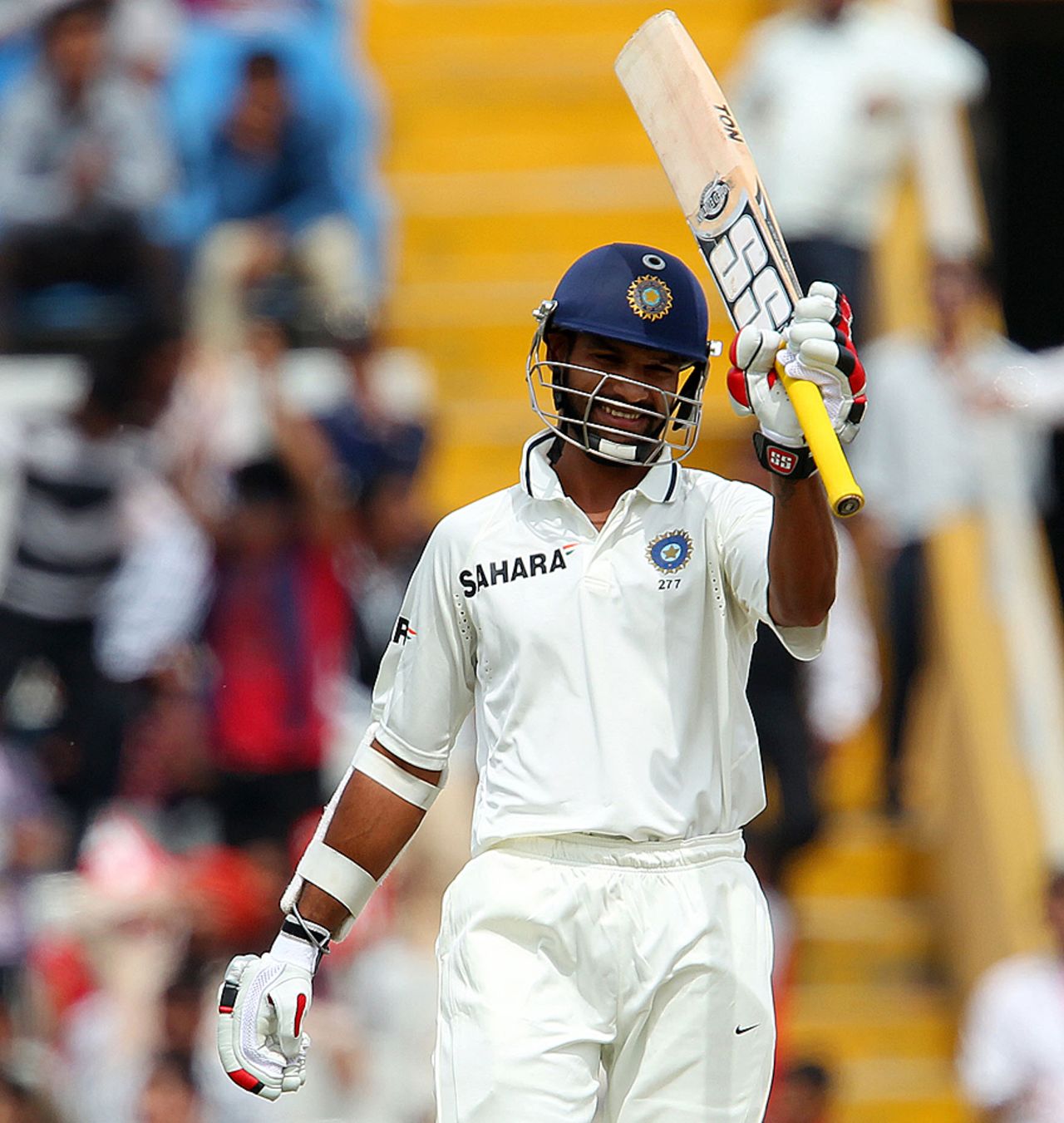 Shikhar Dhawan reached his half-century off 50 deliveries, India v Australia, 3rd Test, Mohali, 3rd day, March 16, 2013