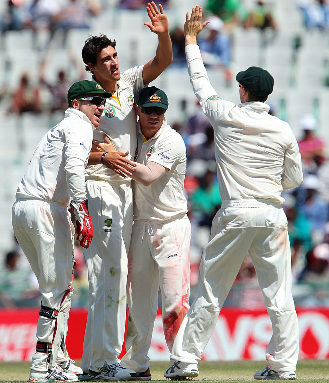 Mitchell Starc struck twice in one over, India v Australia, 3rd Test, Mohali, 4th day, March 17, 2013