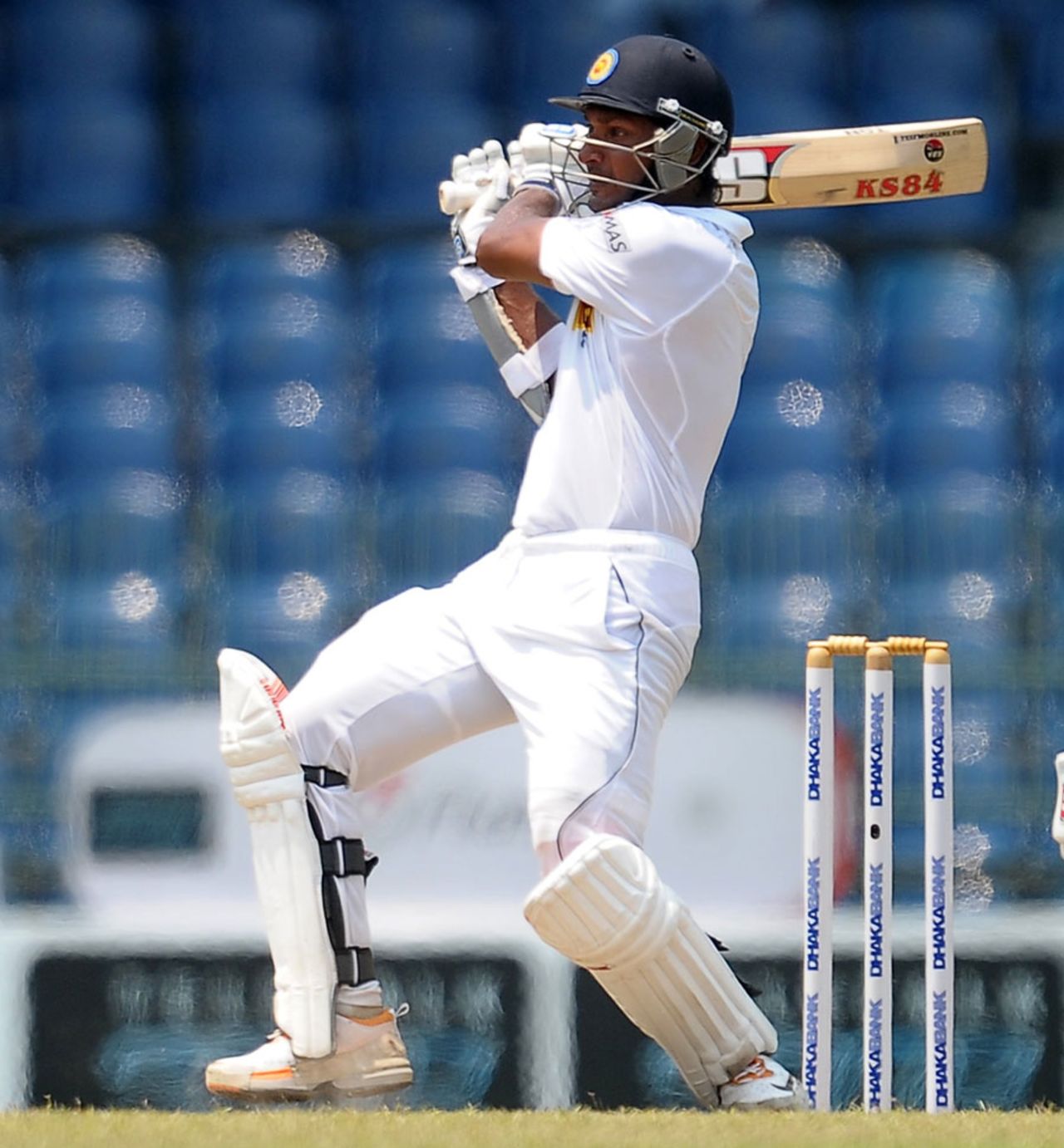 Kumar Sangakkara pulls the ball powerfully, Sri Lanka v Bangladesh, 2nd Test, Colombo, 2nd day, March 17, 2013