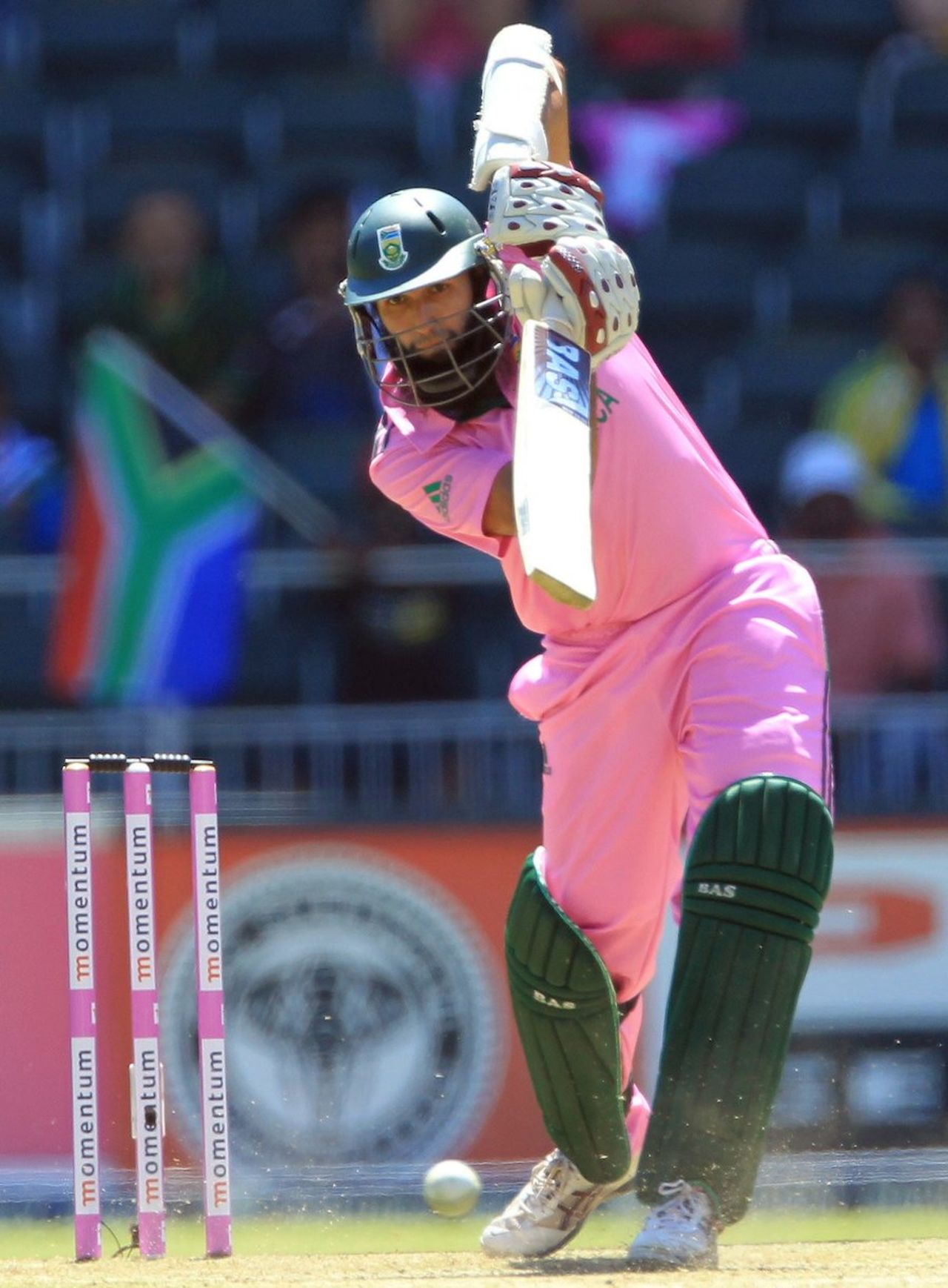 Hashim Amla drives down the ground, South Africa v Pakistan, 3rd ODI, Johannesburg, March 17, 2013
