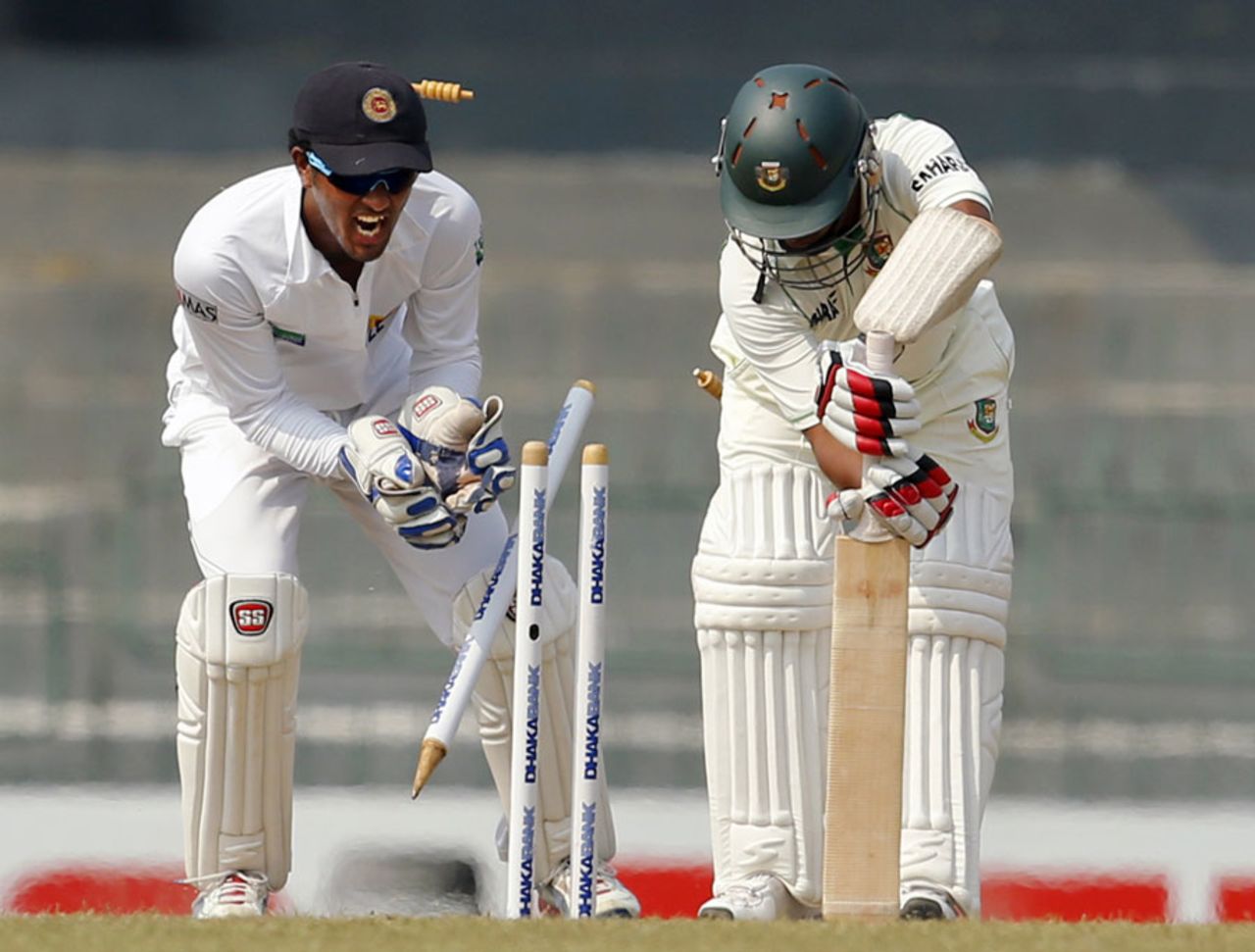 Mohammad Ashraful was bowled for 4, Sri Lanka v Bangladesh, 2nd Test, 3rd day, Colombo, March 18, 2013