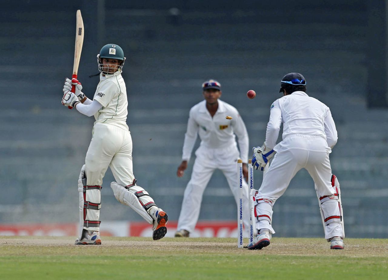 Nasir Hossain was bowled for a duck, Sri Lanka v Bangladesh, 2nd Test, 4th day, Colombo, March 19, 2013