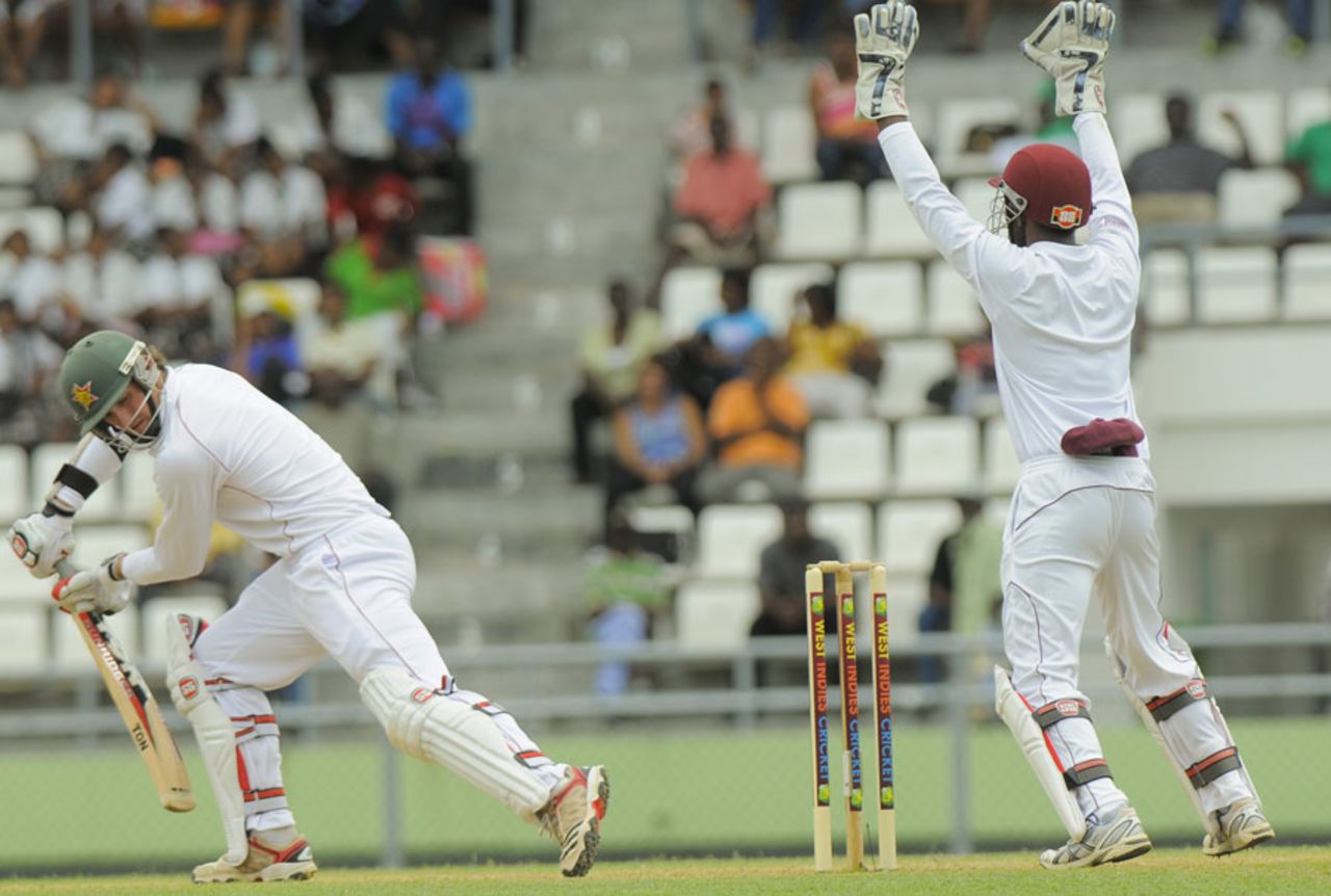 Craig Ervine was trapped in front for 18, West Indies v Zimbabwe, 2nd Test, Roseau, 1st day, March 20, 2013