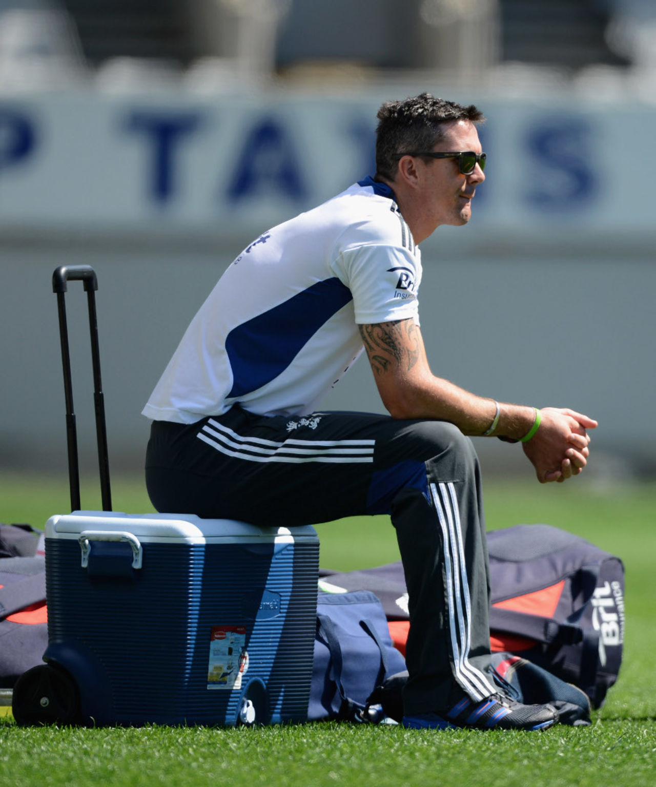 Kevin Pietersen made a final appearance at training before flying home, Auckland, March 21, 2013