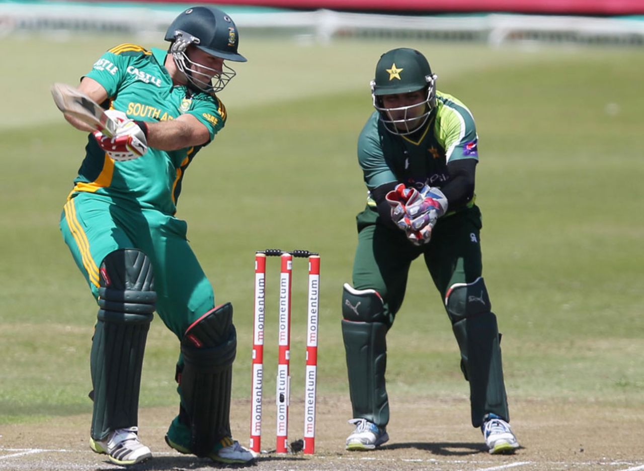 David Miller attempts a cut, South Africa v Pakistan, 4th ODI, Durban, March 21, 2013