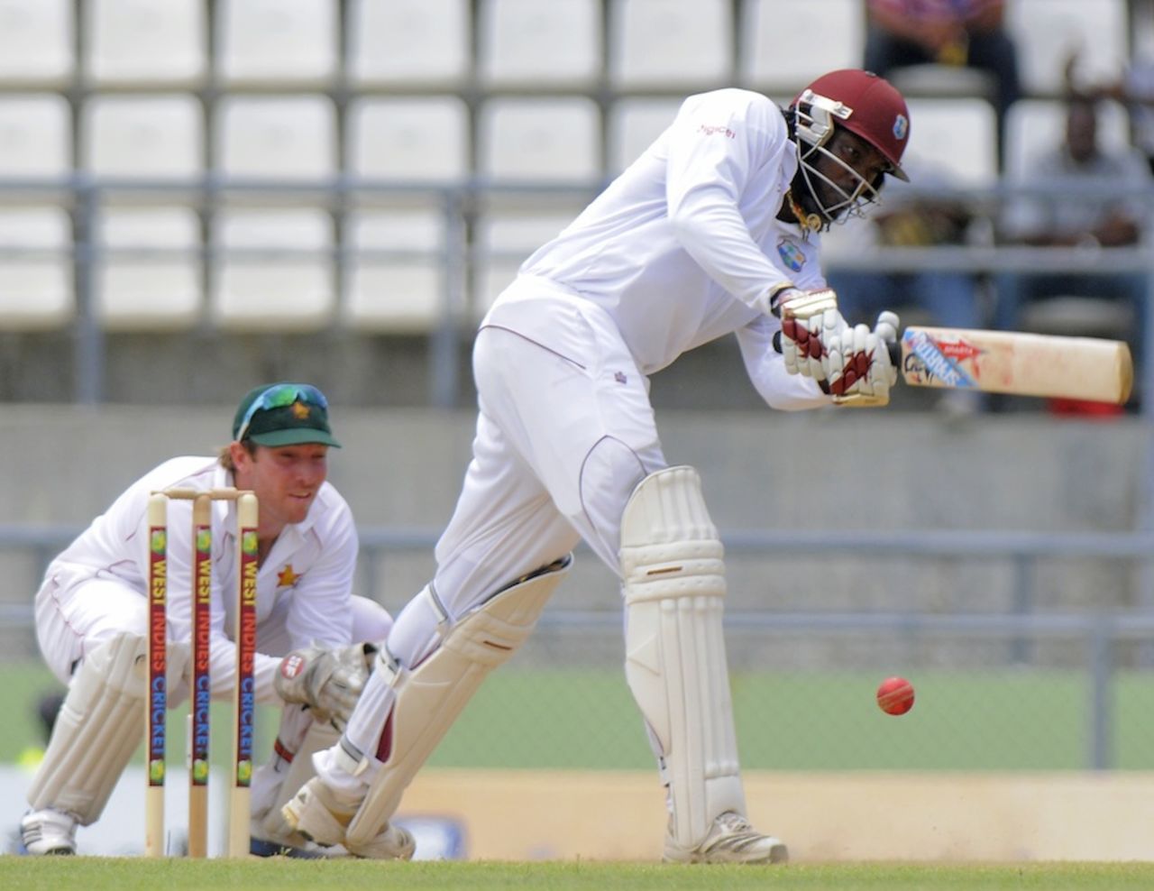 Chris Gayle scored his 15th Test century, West Indies v Zimbabwe, 2nd Test, Roseau, 2nd day, March 21, 2013