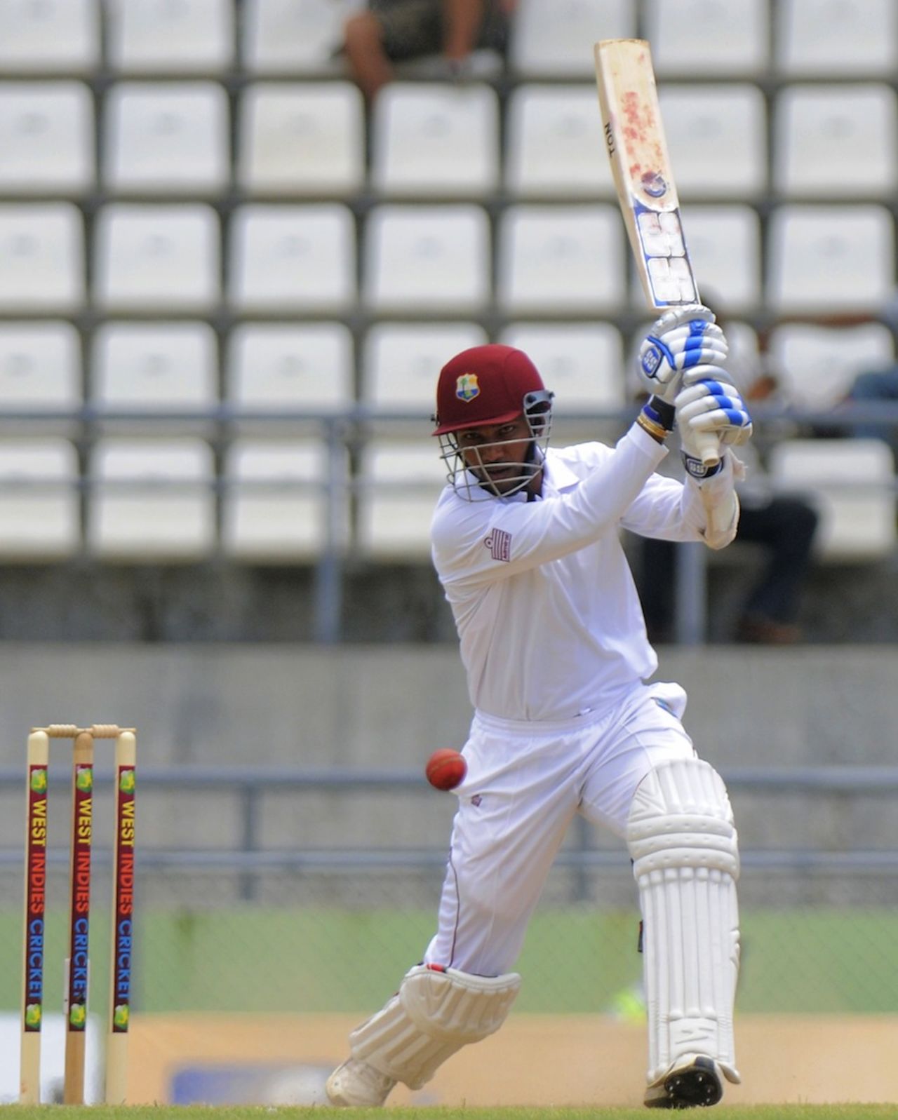 Denesh Ramdin drives on the off side, West Indies v Zimbabwe, 2nd Test, Roseau, 2nd day, March 21, 2013