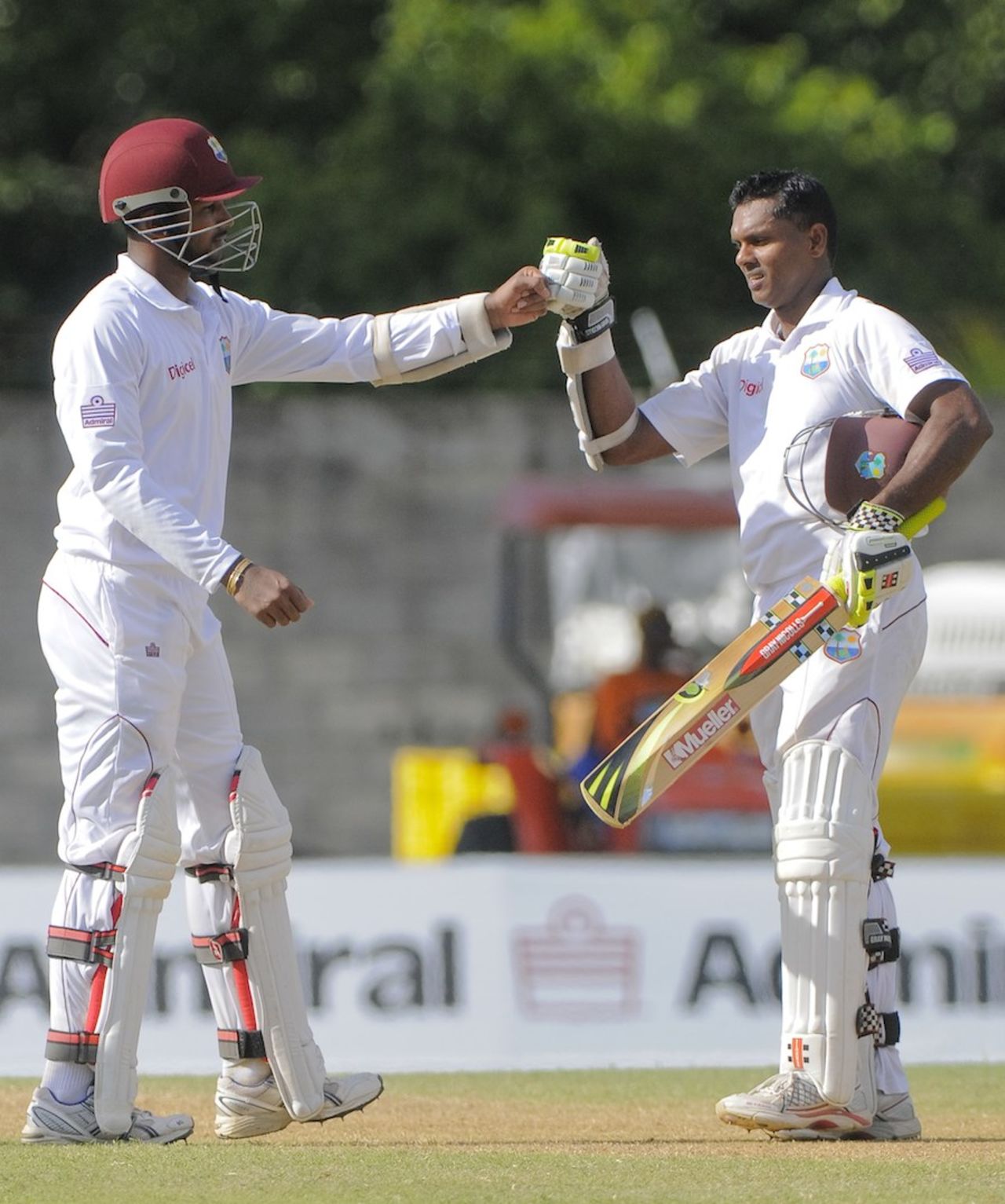 Shivnarine Chanderpaul and Denesh Ramdin added 173, West Indies v Zimbabwe, 2nd Test, Roseau, 2nd day, March 21, 2013