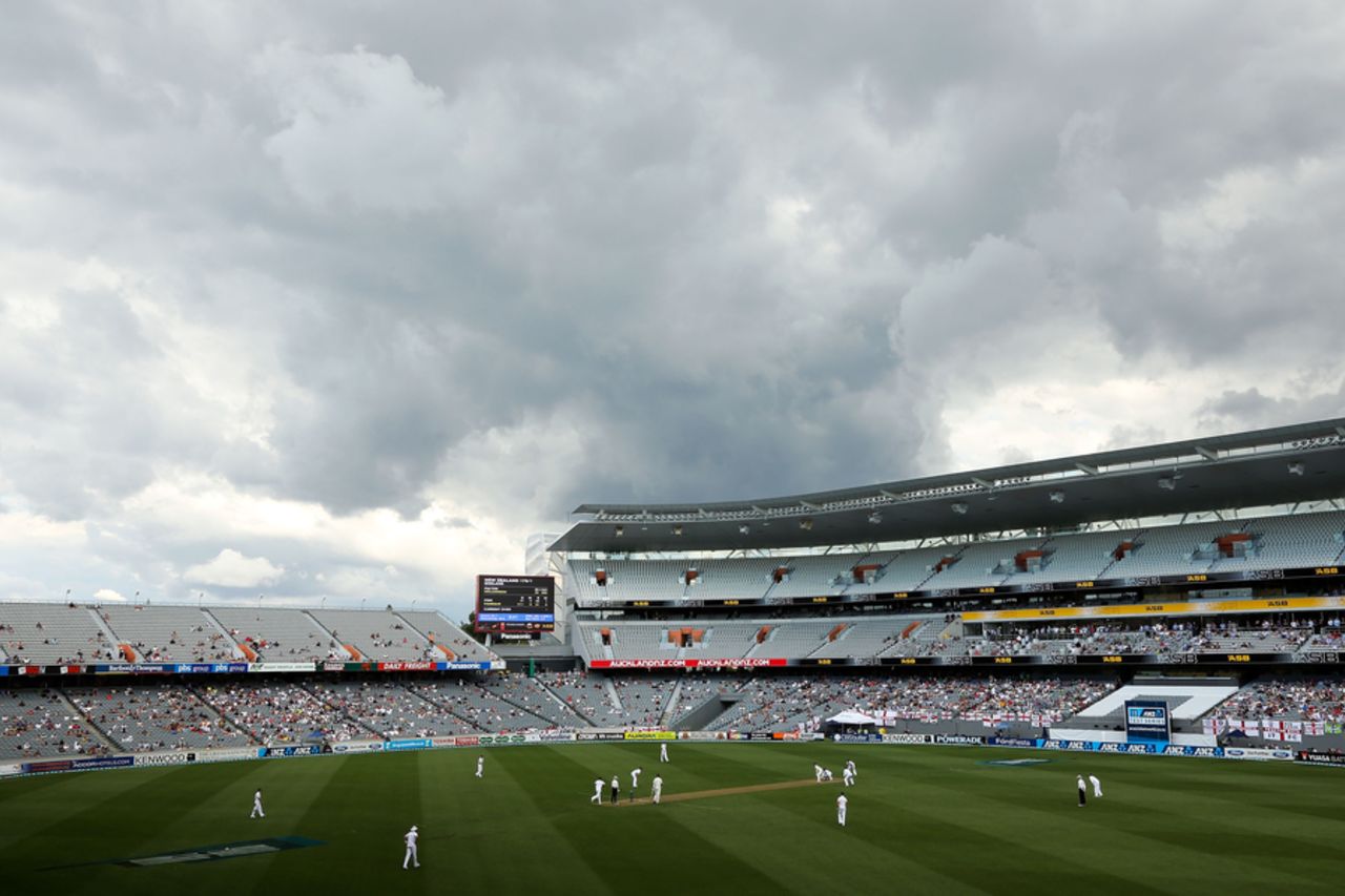 An overcast setting at Eden Park, New Zealand v England, 3rd Test, Auckland, 1st day, March 22, 2013