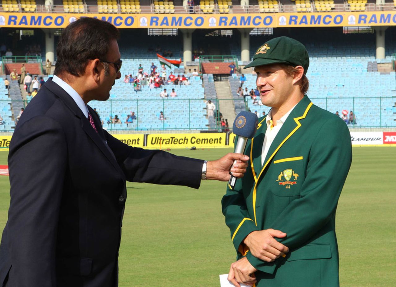 Shane Watson became Australia's 44th Test captain, India v Australia, 4th Test, Delhi, 1st day, March 22, 2013