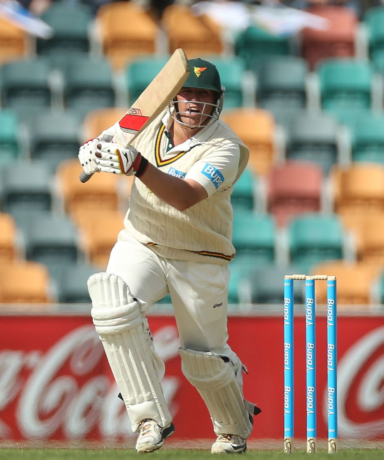 Mark Cosgrove scored his fourth consecutive fifty, reaching 58 on the first day, Tasmania v Queensland, Sheffield Shield final, 1st day, Hobart, March 22, 2013