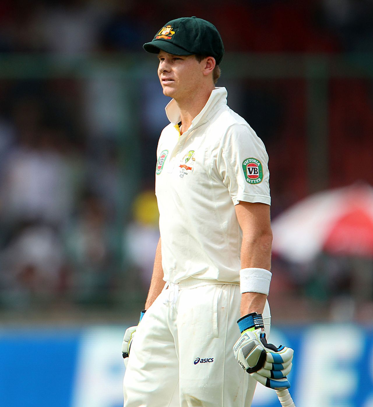 Steven Smith was dismissed after scoring a valuable 46, India v Australia, 4th Test, Delhi, March 22, 2013