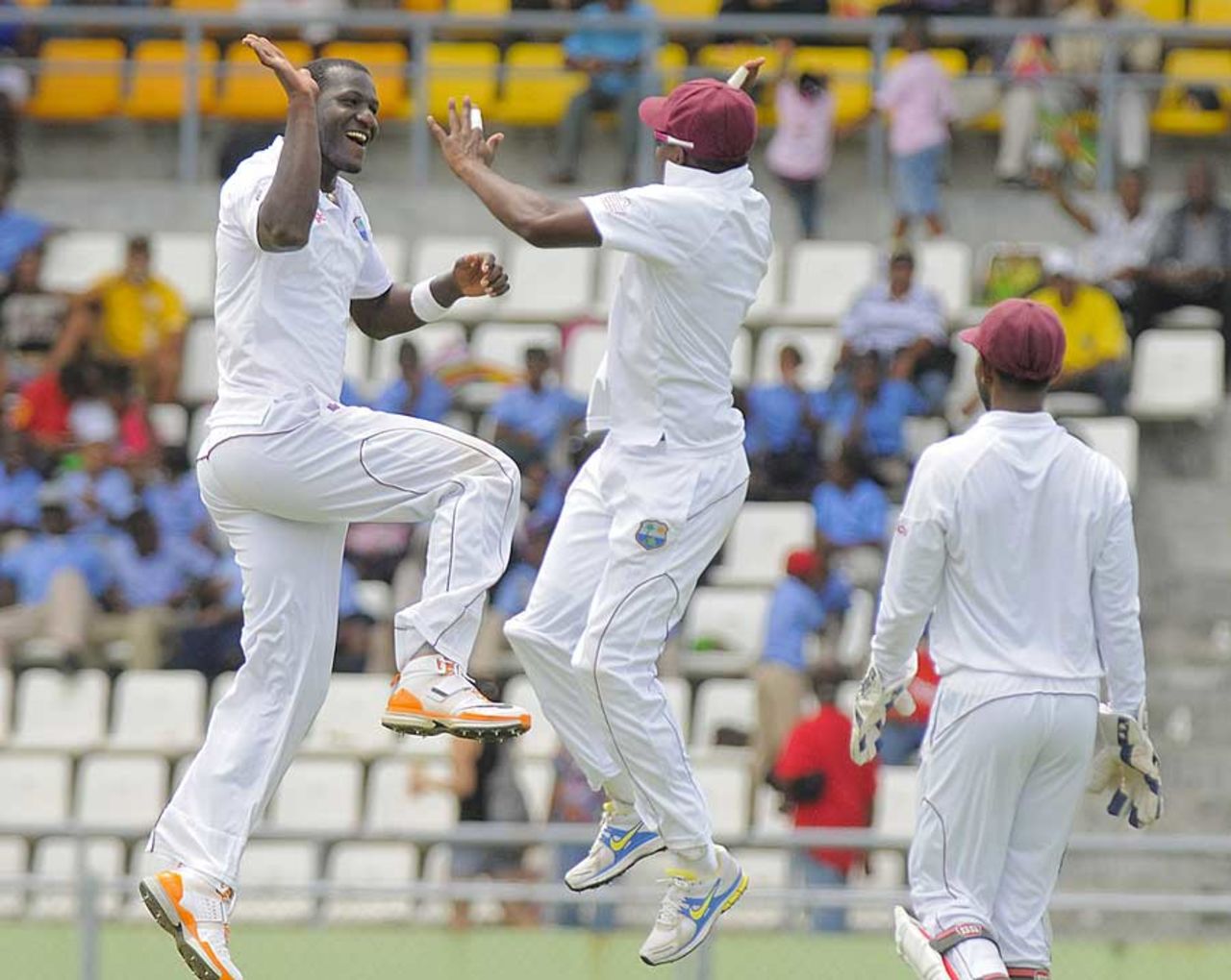 Darren Sammy celebrates the fall of Vusi Sibanda, West Indies v Zimbabwe, 2nd Test, Dominica, 3rd day, March 22, 2013