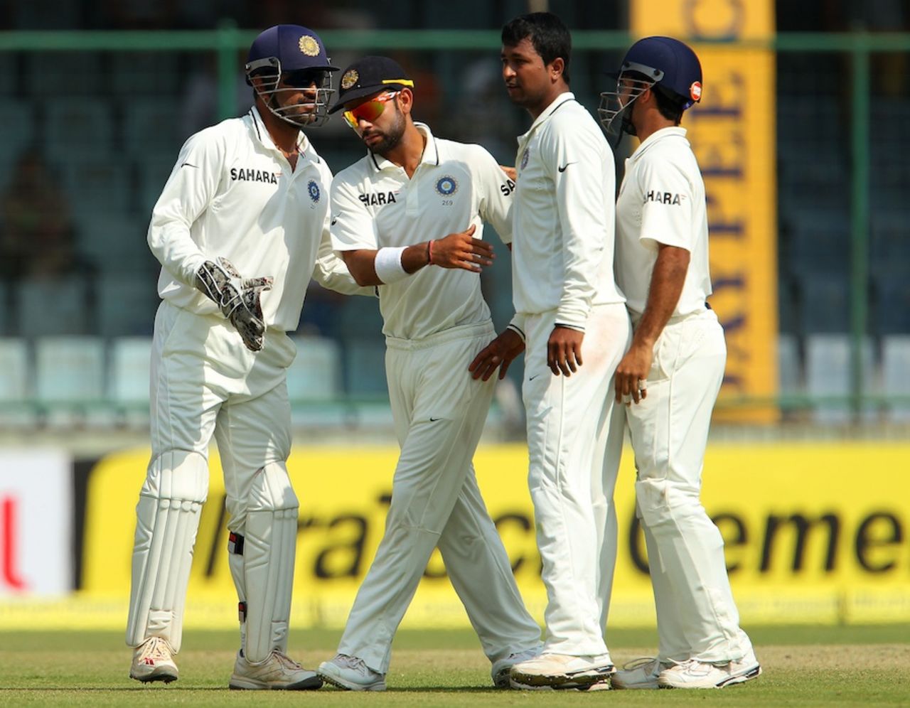 Pragyan Ojha took his 100th Test wicket when he dismissed James Pattinson, India v Australia, 4th Test, Delhi, 2nd day, March 23, 2012