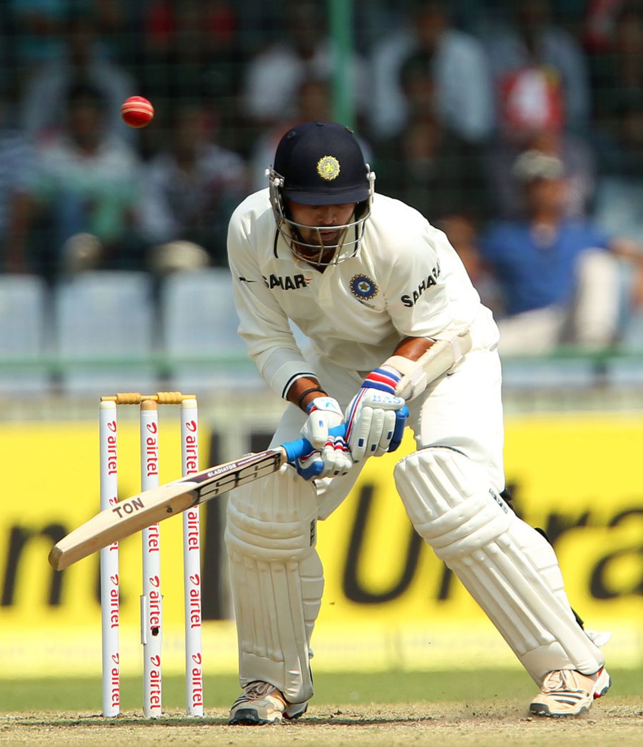 M Vijay avoids a short ball, India v Australia, 4th Test, Delhi, 2nd day, March 23, 2013