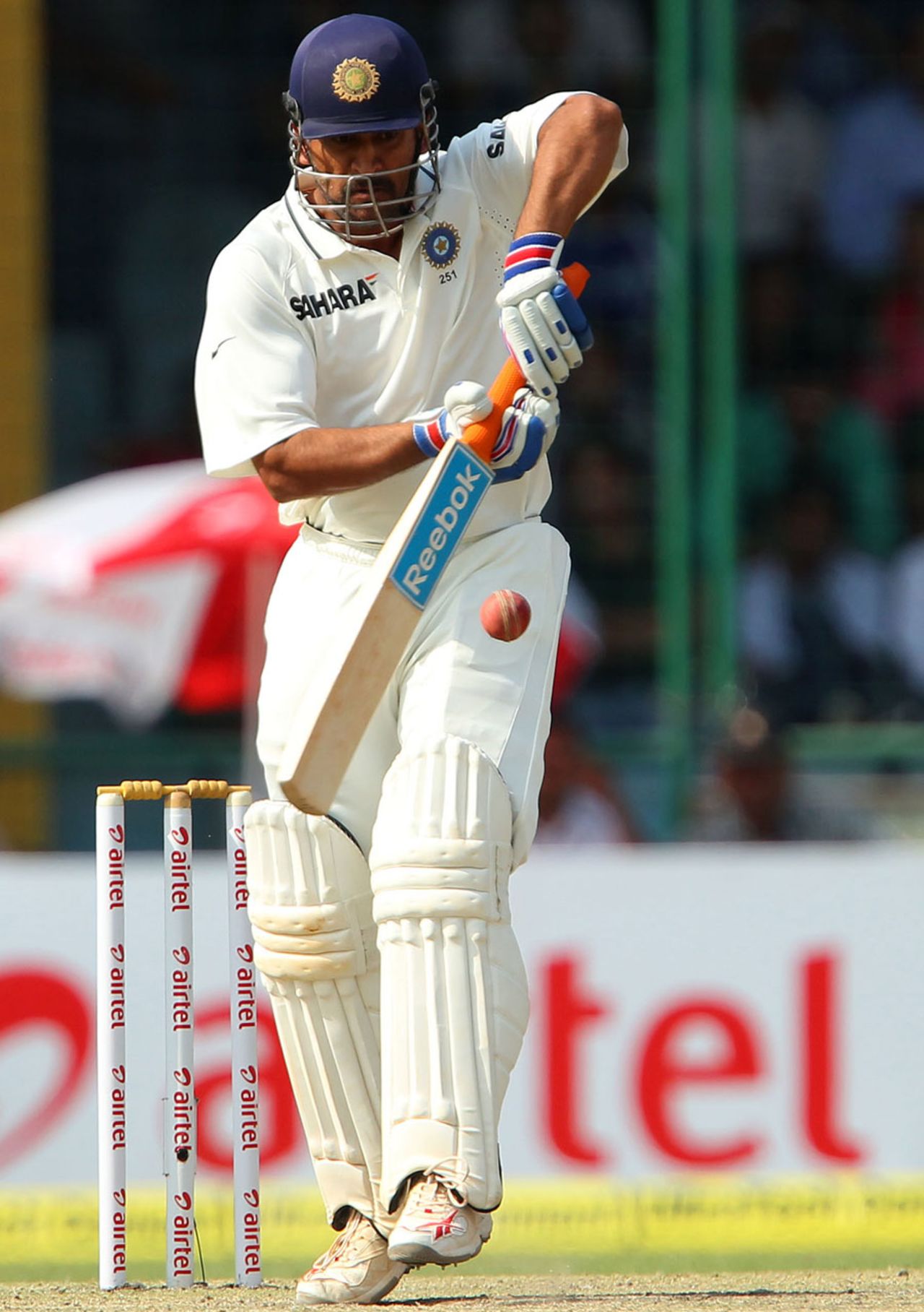MS Dhoni flicks off his hips, India v Australia, 4th Test, Delhi, 2nd day, March 23, 2013