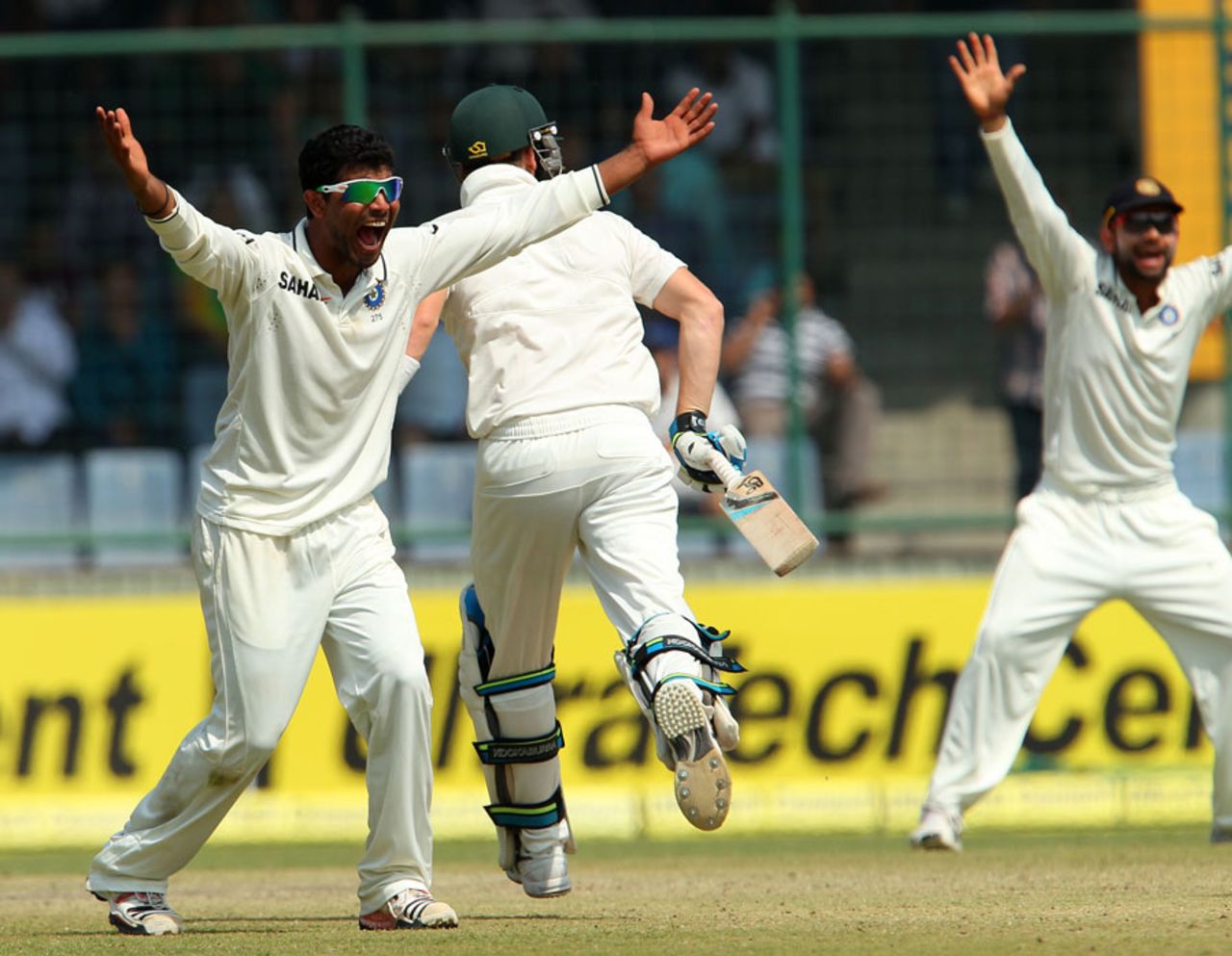 Ravindra Jadeja appeals for a wicket, India v Australia, 4th Test, Delhi, 3rd day, March 24, 2013