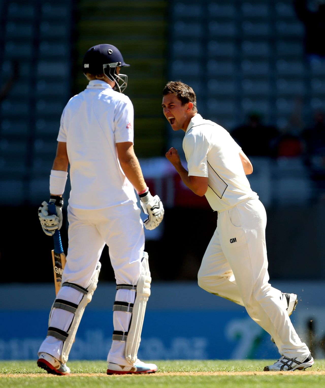 Trent Boult is thrilled with dismissing Joe Root, New Zealand v England, 3rd Test, Auckland, 5th day, March 26, 2013