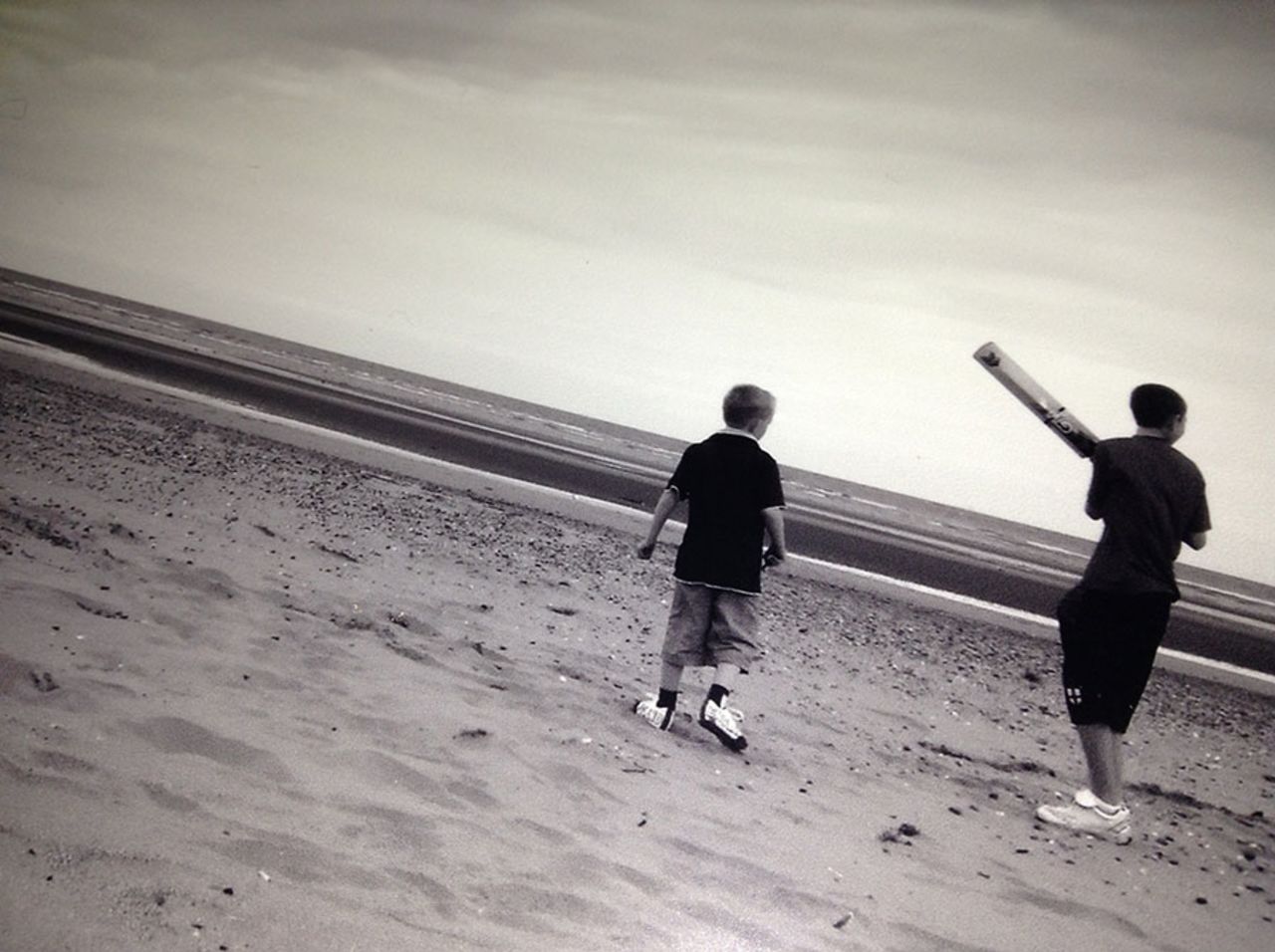 <b>Natasha Brodie: </b>The older brother gets to bat first on a late afternoon game at the Prestatyn Beach in Wales