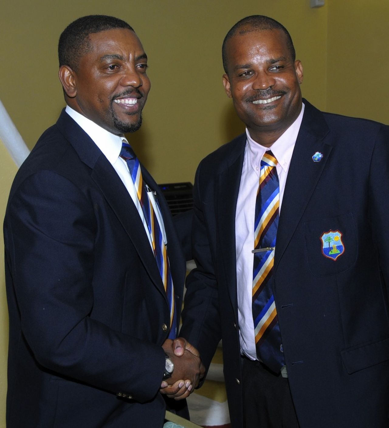 Whycliffe 'Dave' Cameron (left) and Emmanuel Nanthan, the WICB's new president and vice-president