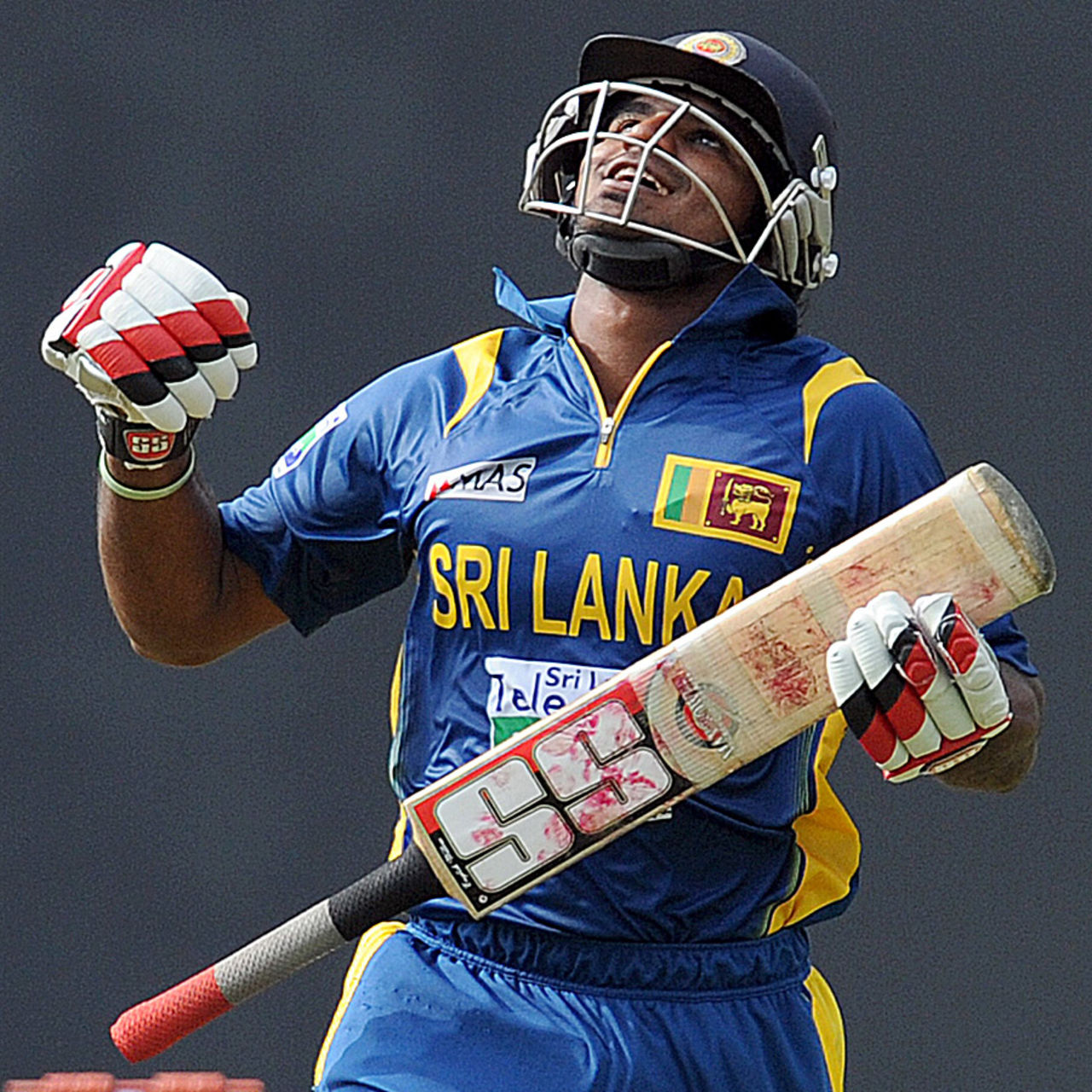 Kusal Perera reacts after reaching 50, Sri Lanka v Bangladesh, 3rd ODI, Pallekele, March 28, 2013