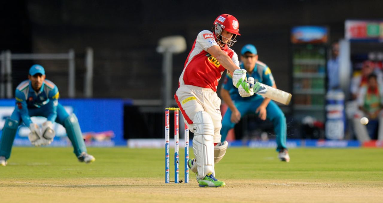 Adam Gilchrist about to bludgeon the bowling, Pune Warriors v Kings XI Punjab, IPL, Pune, April 7, 2013