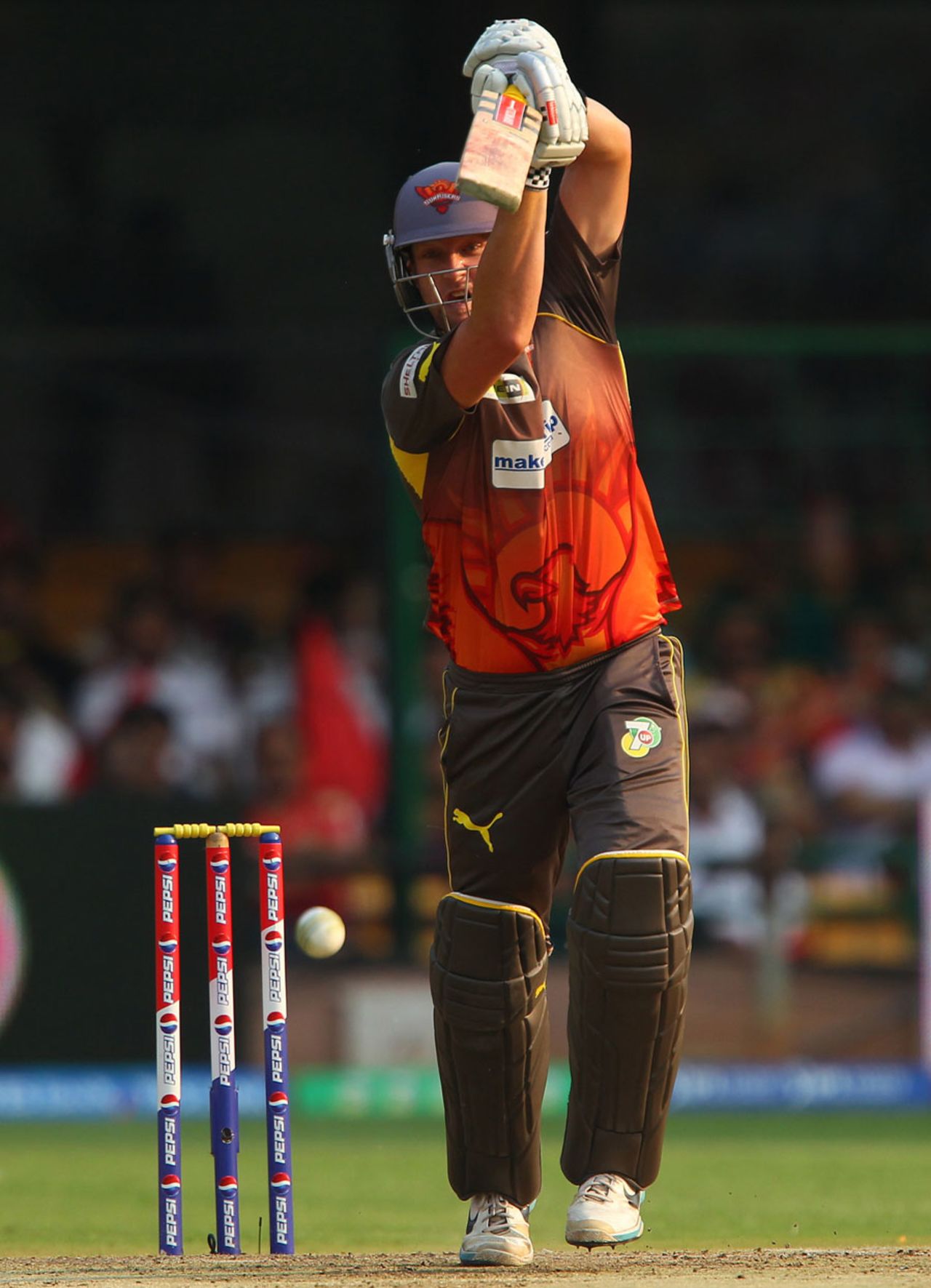 Cameron White plays down the ground, Royal Challengers Bangalore v Sunrisers Hyderabad, IPL, Bangalore, April 9, 2013