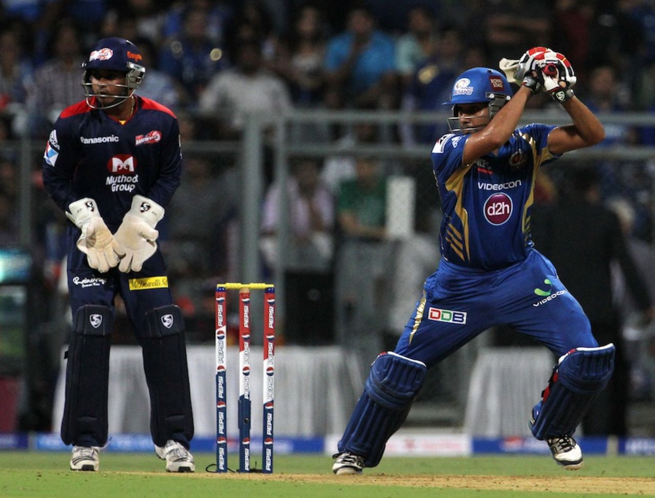 Rohit Sharma cuts off the backfoot, Mumbai Indians v Delhi Daredevils, IPL, Mumbai, April 9, 2013