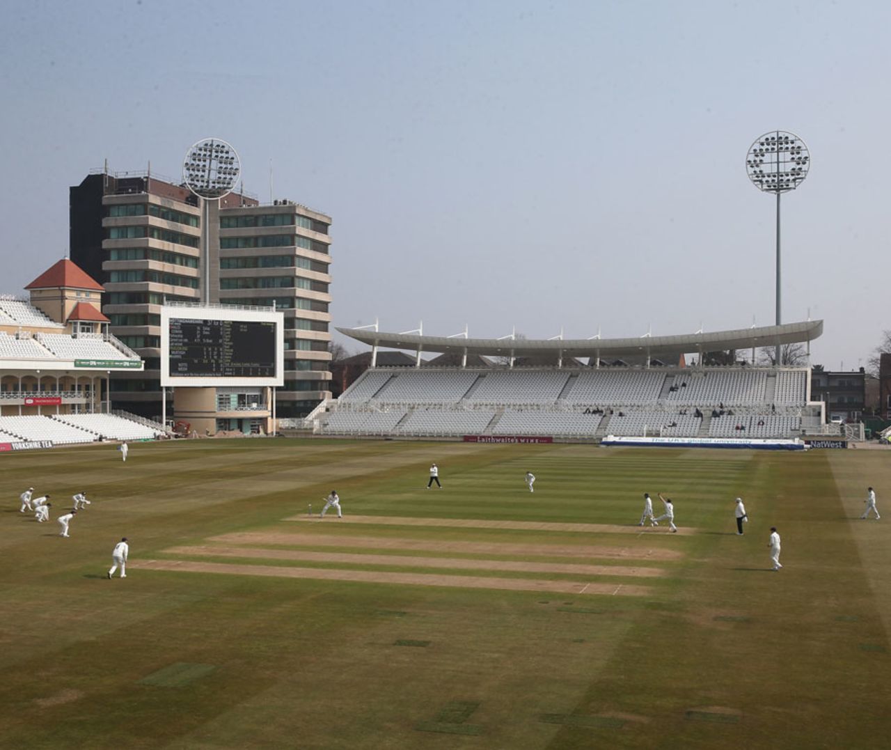 Play gets underway in the Championship, Nottinghamshire v Middlesex, County Championship, Division One, Trent Bridge, 1st day, April 10, 2013
