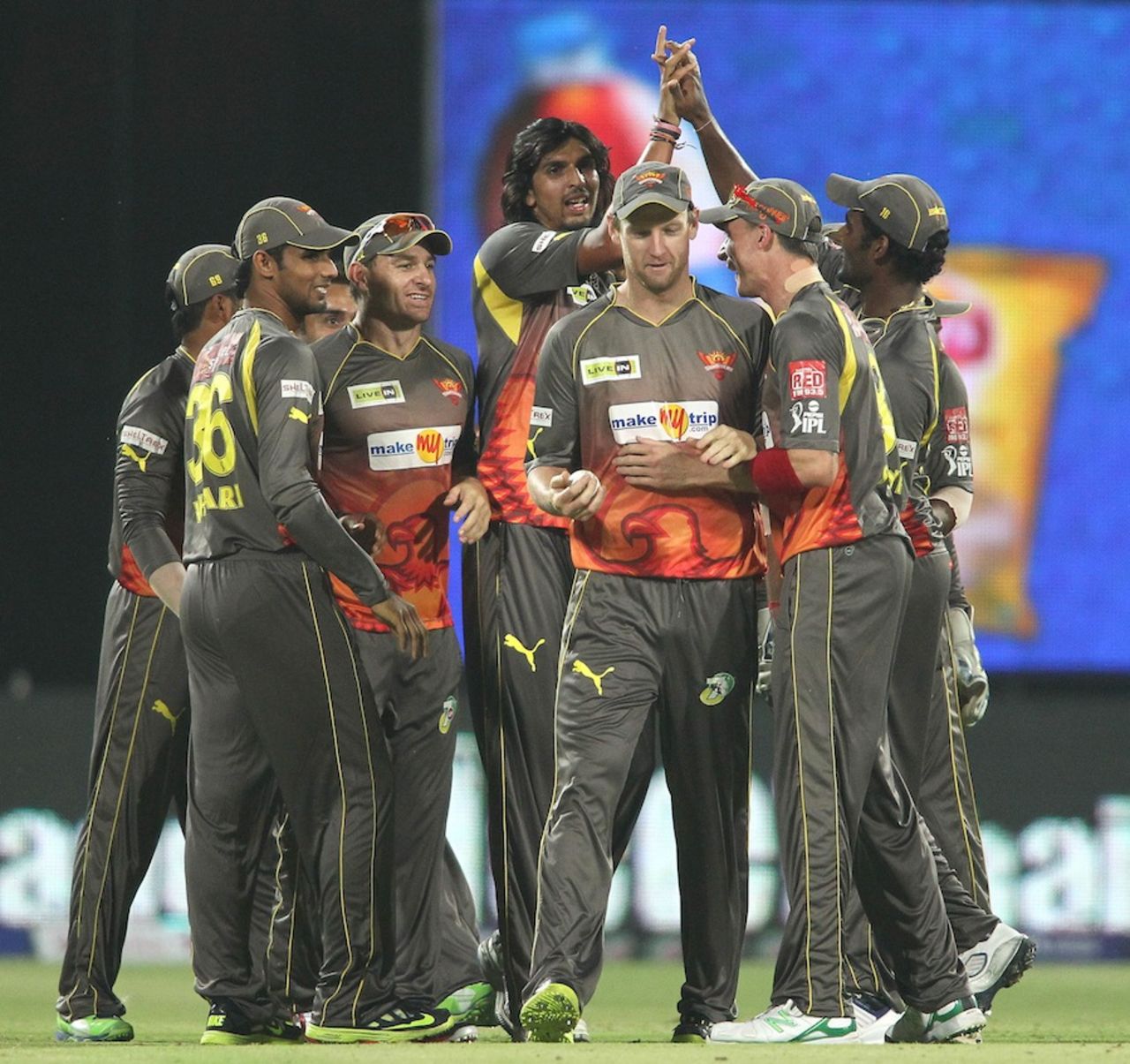 Ishant Sharma shares high-fives after picking up a wicket, Delhi Daredevils v Sunrisers Hyderabad, IPL, Delhi, April 12, 2013