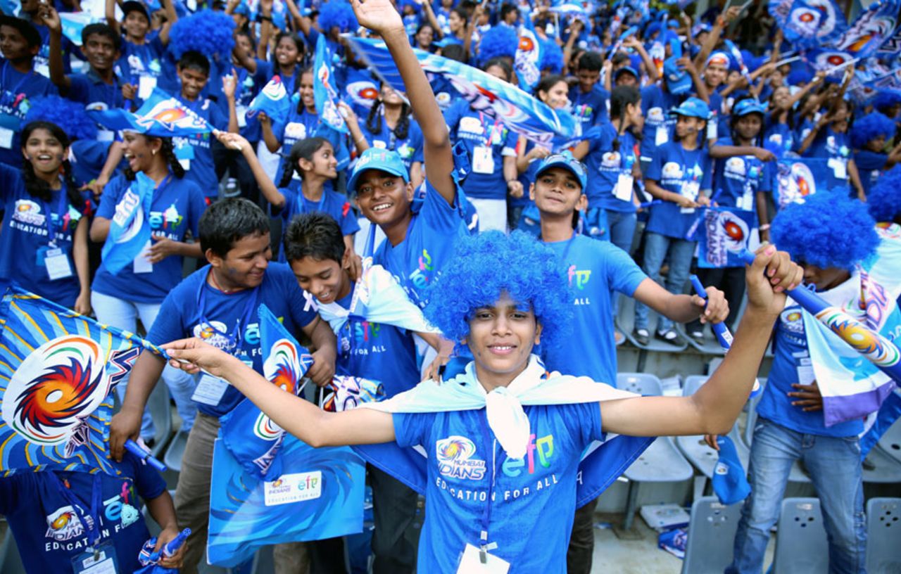 Children supported by the initiative 'Education for all' at the Wankhede Stadium, Mumbai Indians v Pune Warriors, IPL 2013, Mumbai, April 13, 2013