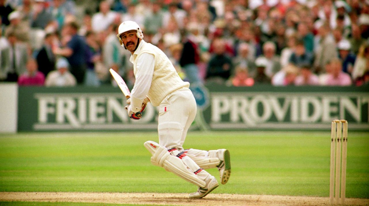 Graham Gooch bats during his 154, England v West Indies, first Test, Headingley, June 8, 1991