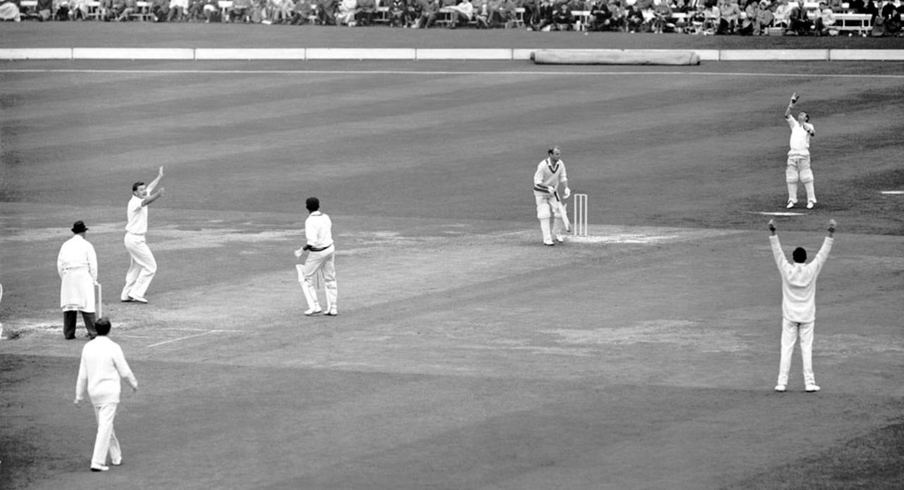 Dick Richardson is caught behind by Sussex wicketkeeper Jim Parks off the bowling of Ian Thomson, Sussex v Worcestershire, Gillette Cup final, Lord's, September 7, 1963