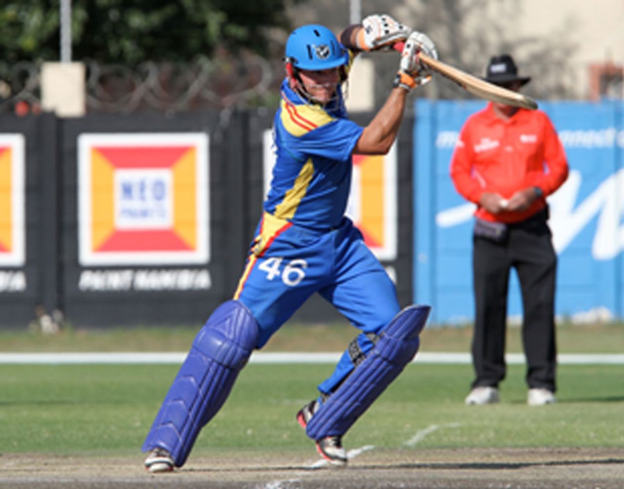 Craig Williams plays to the off side, Namibia v Netherlands, ICC World Cricket League Championship, Windhoek, April 16, 2013