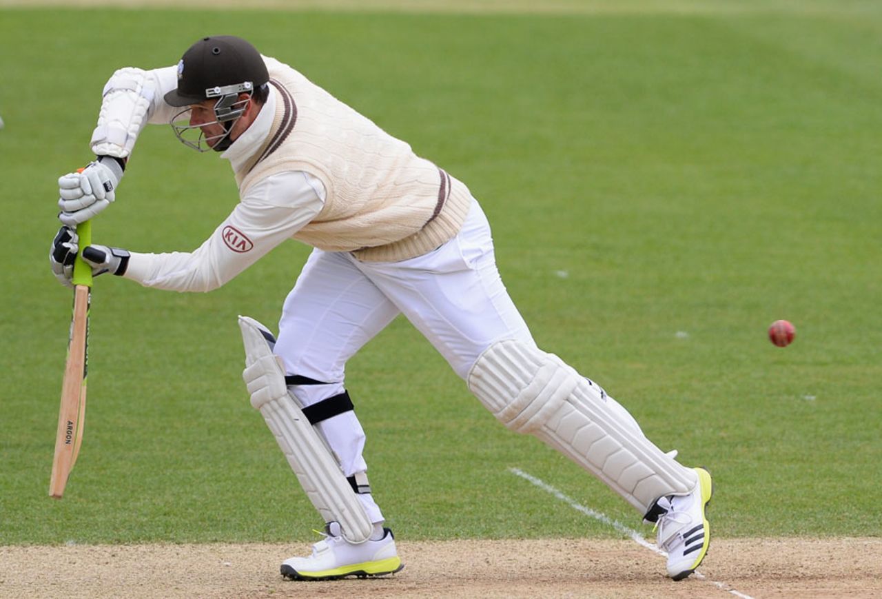 Graeme Smith lasted only three balls on his debut for Surrey, Surrey v Somerset, County Championship, Division One, The Oval, 2nd day, April 18, 2013