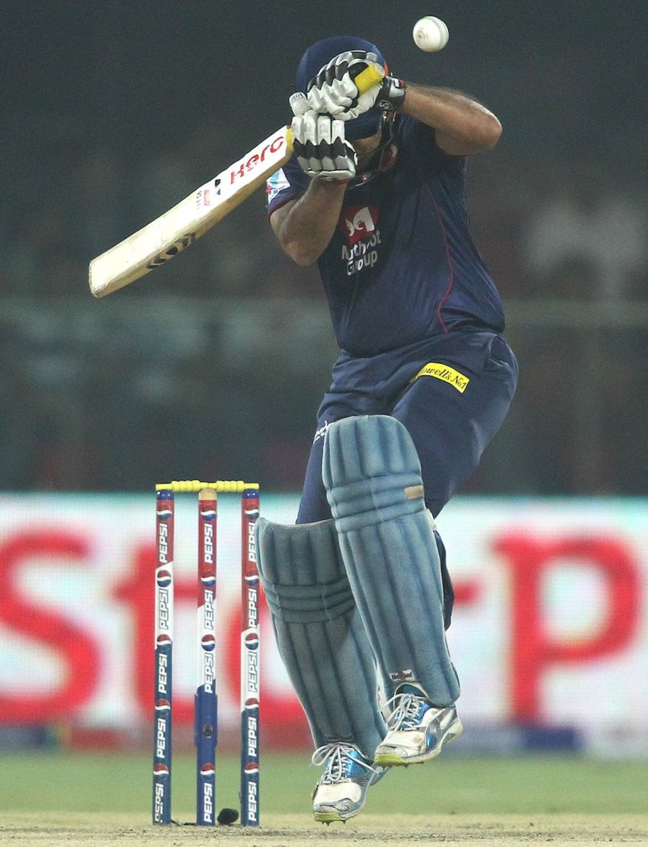 Virender Sehwag avoids a short ball, Delhi Daredevils v Chennai Super Kings, IPL, Delhi, April 18, 2013