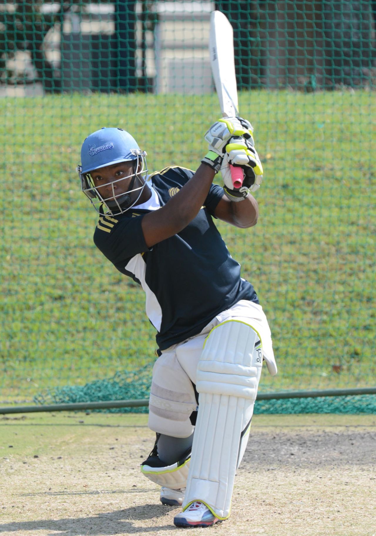 Mangaliso Mosehle drives at South Africa Emerging Squad's training session, Pretoria, April 18, 2013