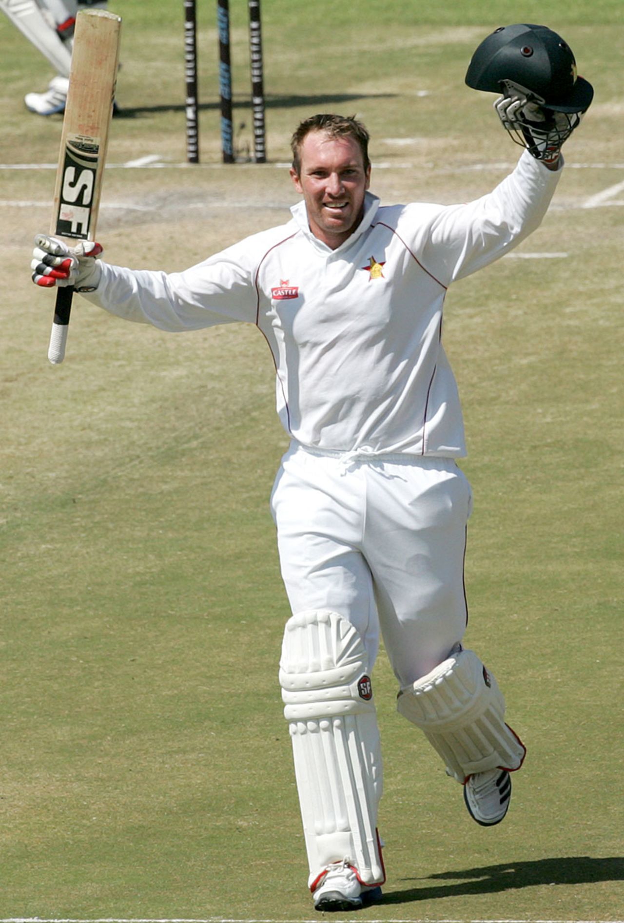 Brendan Taylor celebrates his second century of the match, Zimbabwe v Bangladesh, 1st Test, Harare, 4th day, April 20, 2013
