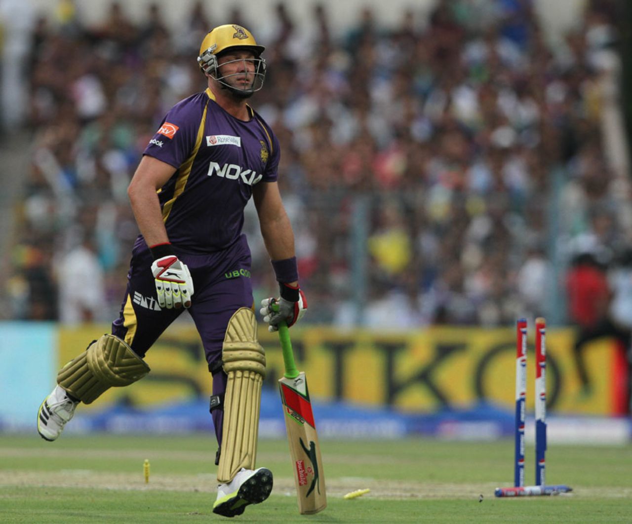 Jacques Kallis was run-out for a diamond duck, Kolkata Knight Riders v Chennai Super Kings, IPL 2013, Kolkata, April 20, 2013