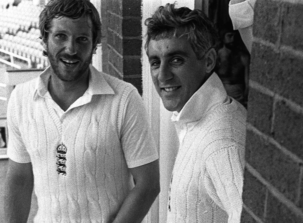 Ian Botham and Mike Brearley enjoy the victory at Headingley, England v Australia, 3rd Test, Headingley, 5th day, July 21, 1981