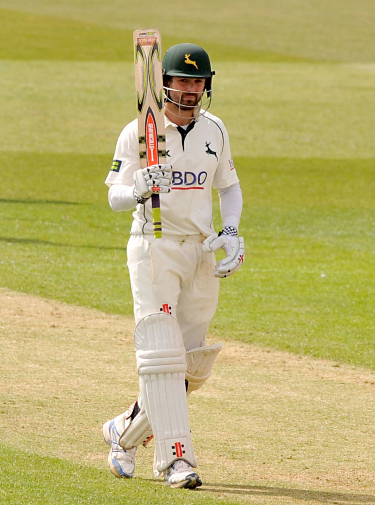 Ed Cowan acknowledges his fifty, Derbyshire v Nottinghamshire, County Championship, Division One, Derby, 2nd day, April 25, 2013