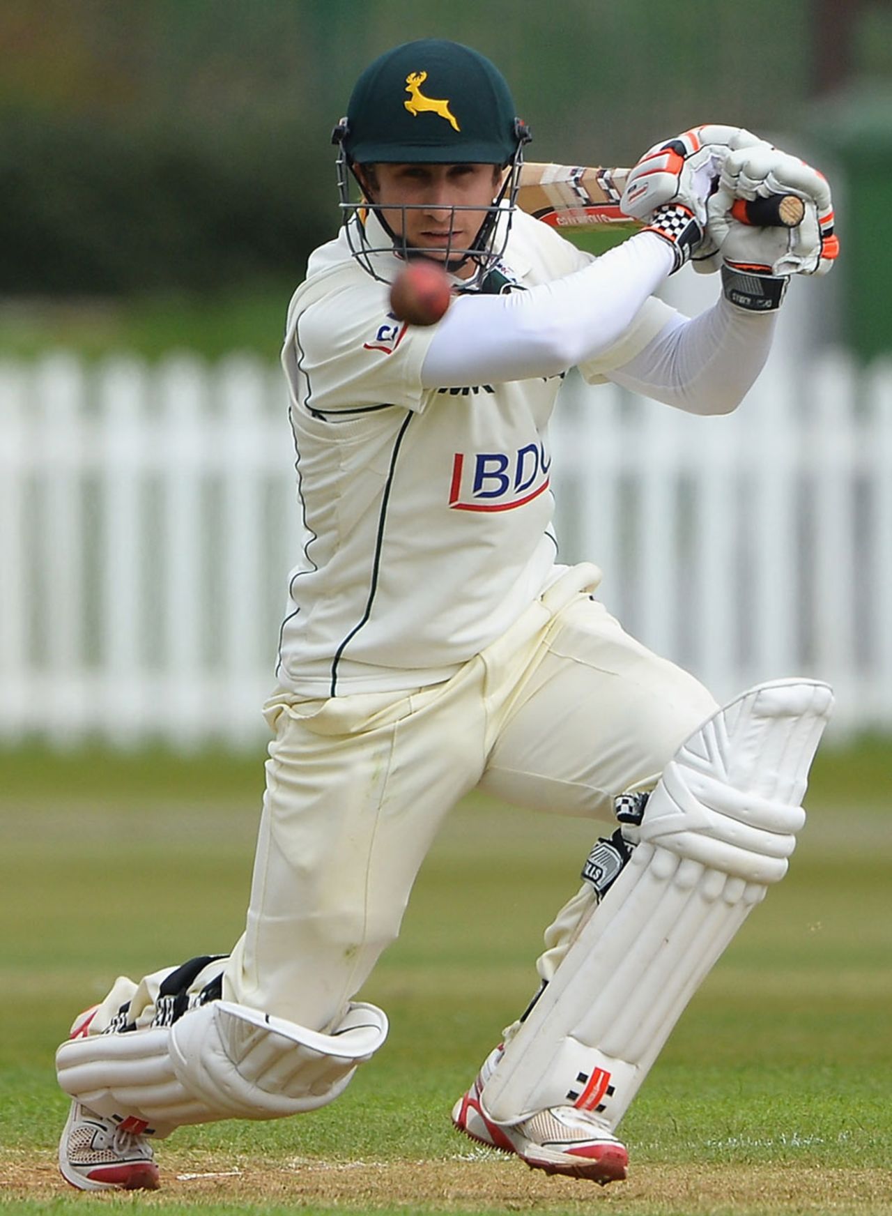 James Taylor watches the ball off the bat, Derbyshire v Nottinghamshire, County Championship, Division One, Derby, 2nd day, April 25, 2013