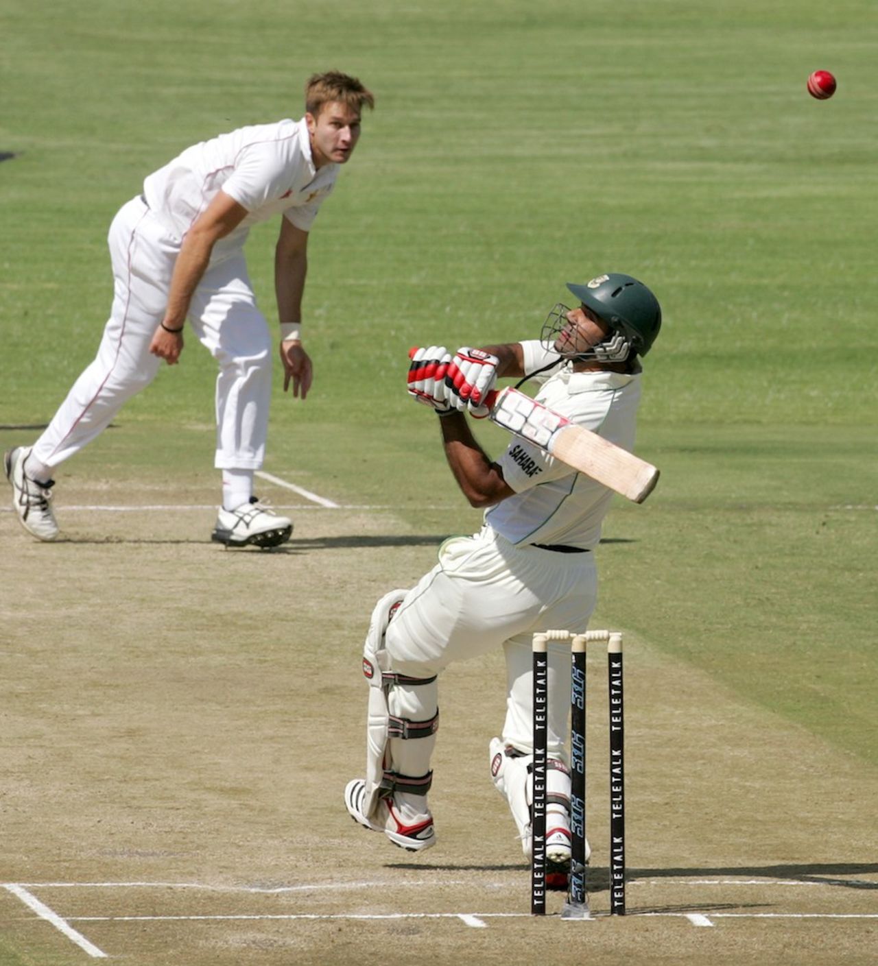 Ziaur Rahman attempts to hook, Zimbabwe v Bangladesh, 2nd Test, Harare, 2nd day, April 26, 2013