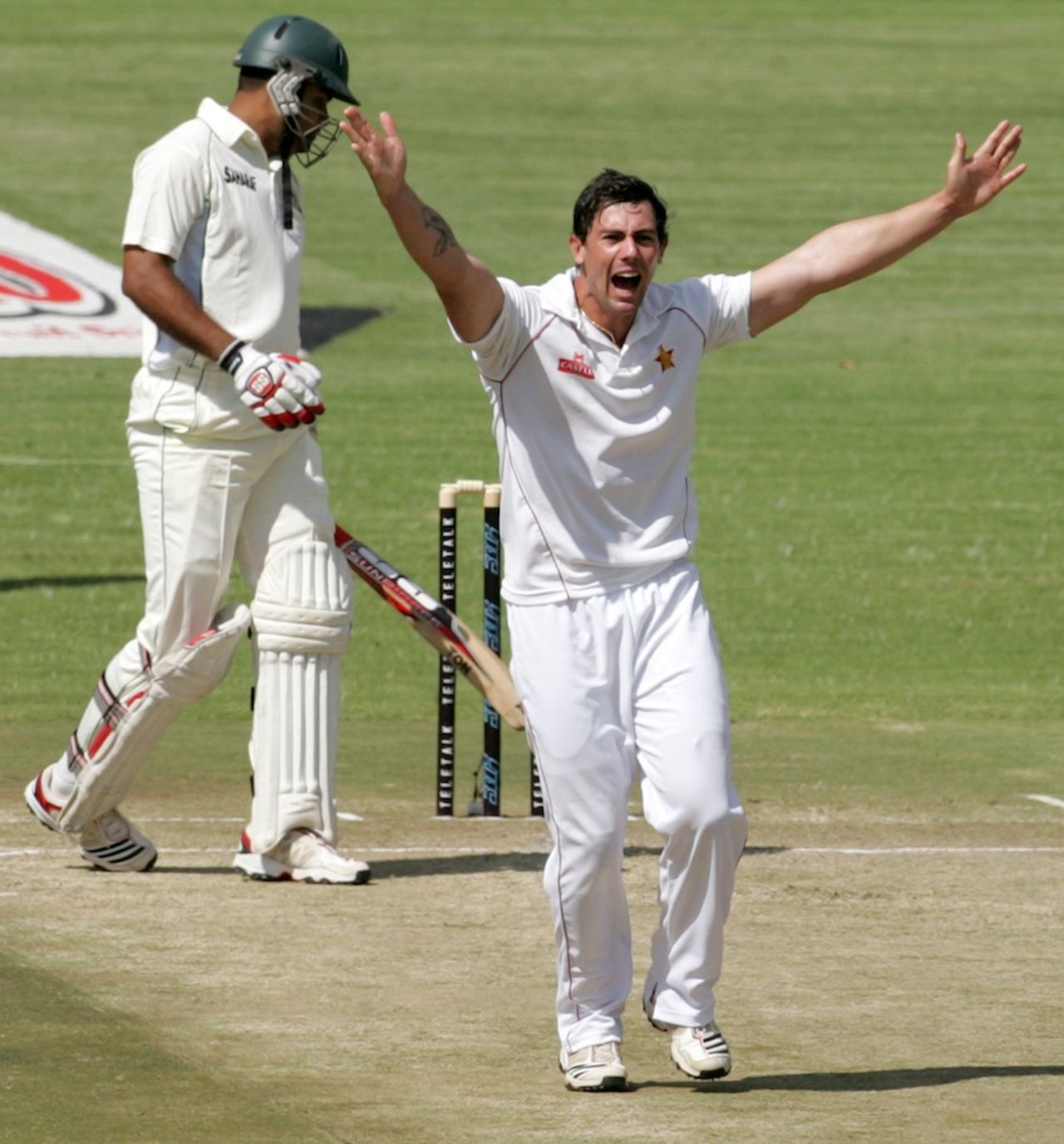 Keegan Meth appeals for a wicket, Zimbabwe v Bangladesh, 2nd Test, Harare, 2nd day, April 26, 2013