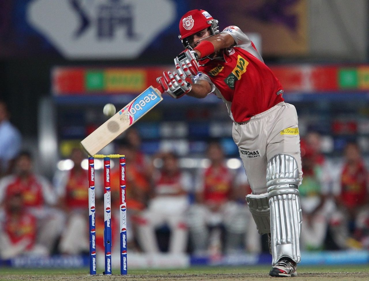 Manan Vohra attacks during his innings of 31, Kolkata Knight Riders v Kings XI Punjab, IPL, Kolkata, April 26, 2013